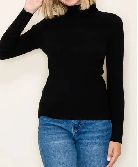 Ribbed Turtleneck Sweater/ More Colors