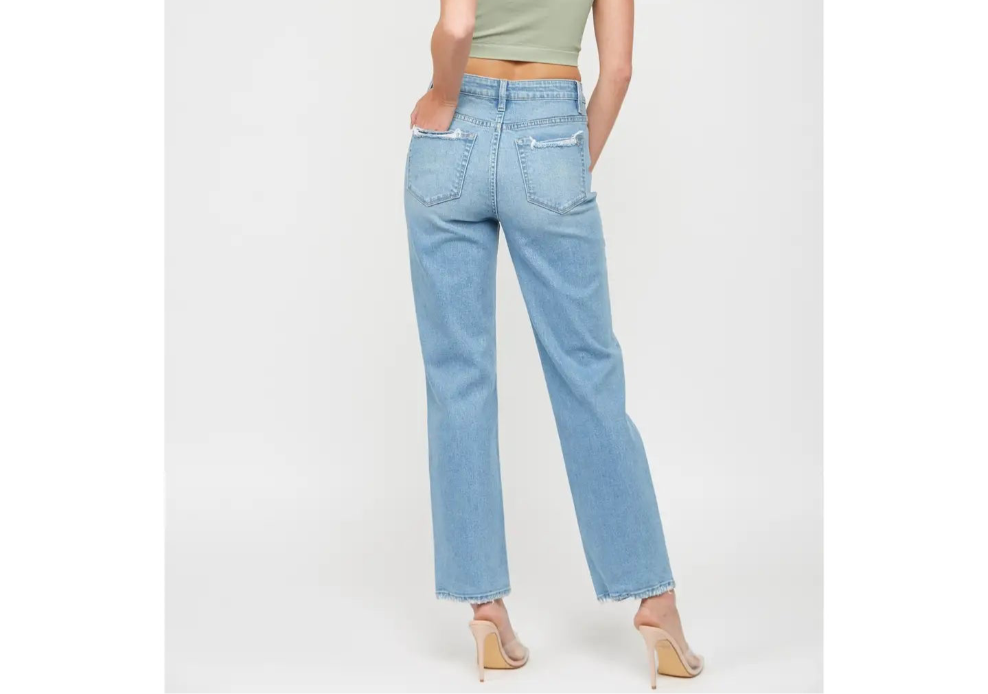 Easy Fit High Rise Baggy Straight Jeans