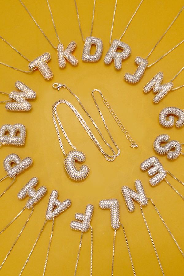 Bubble Initial Necklace