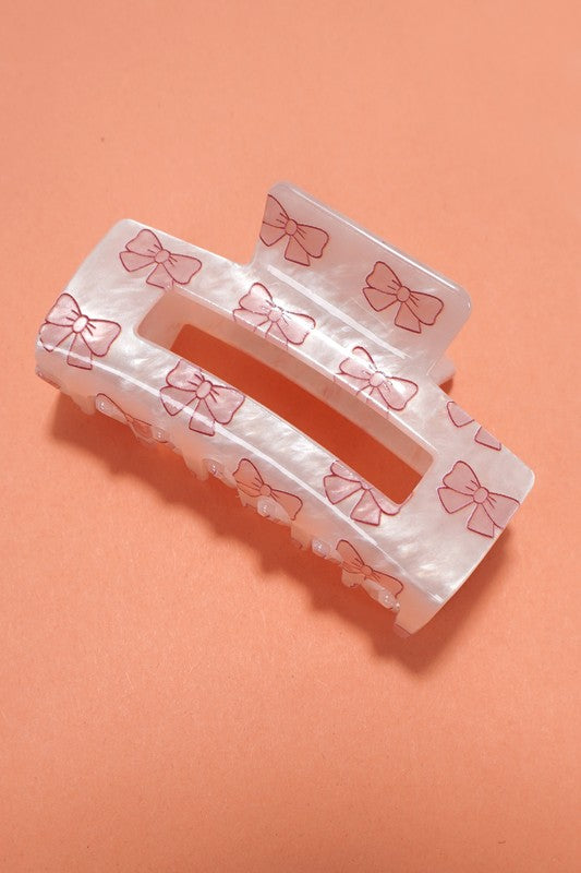 Pink Bow Claw Clip