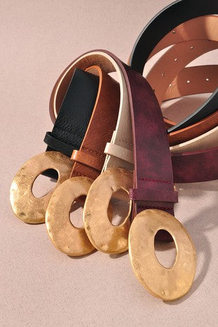Gold Metal Oval Buckle Belts