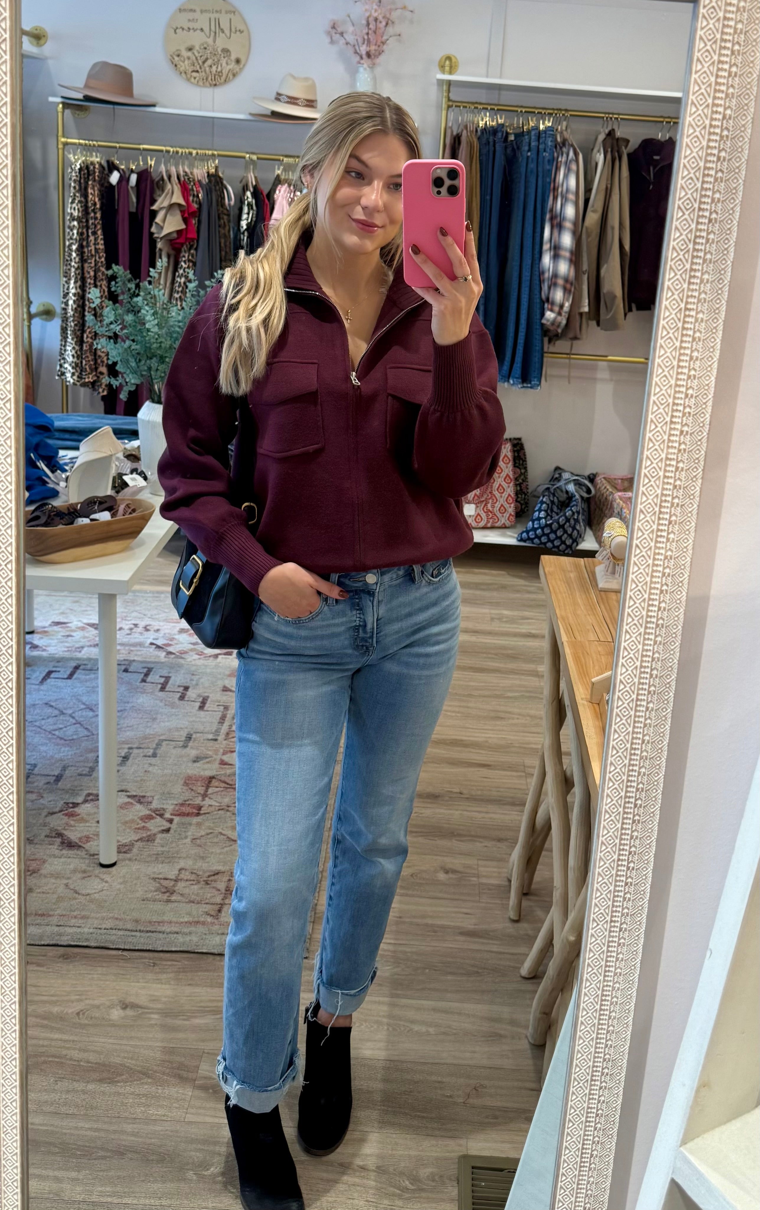 Collared Sweater Jacket/ More Colors