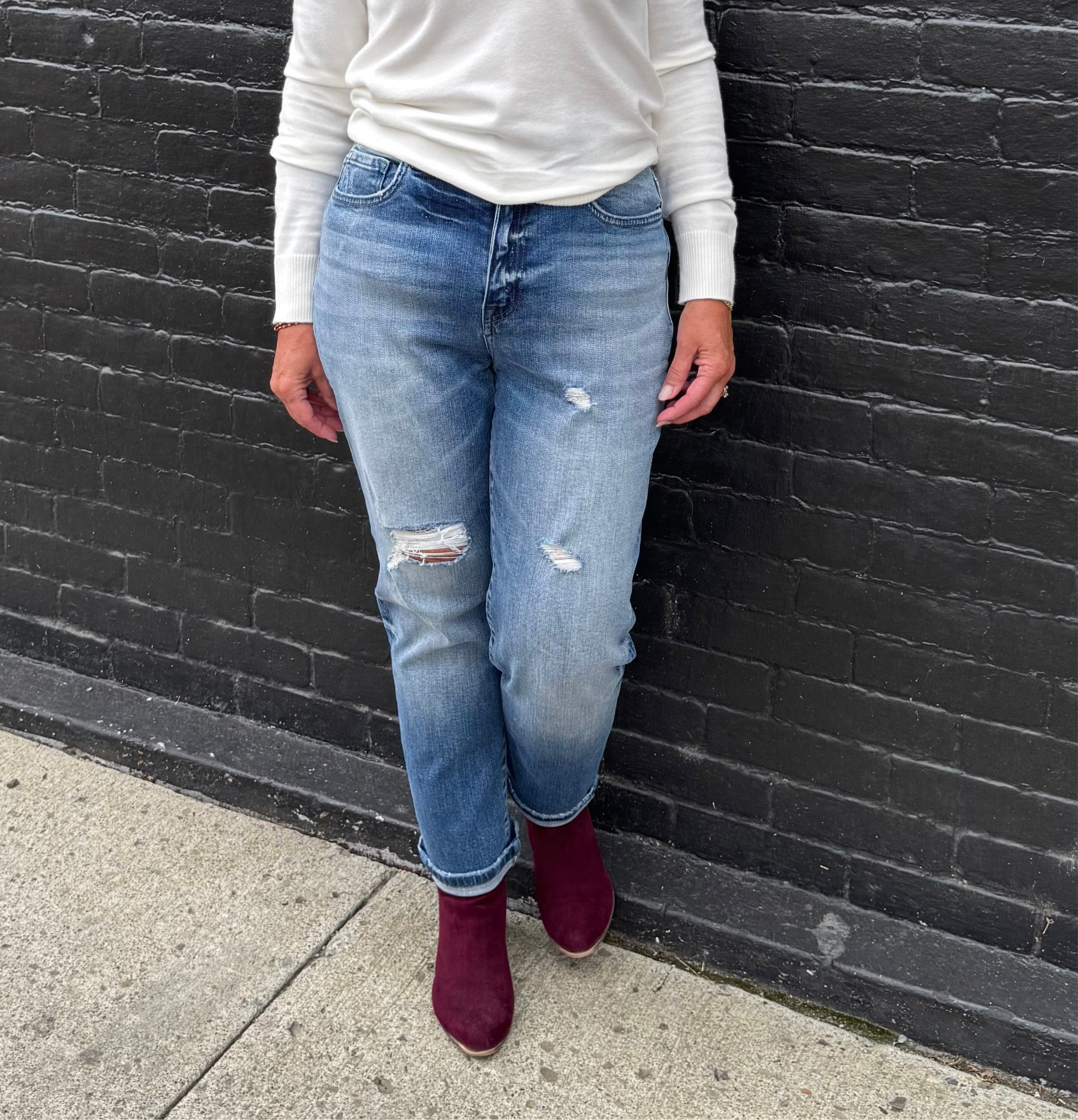 Flying Monkey Super High Rise Cuffed Mom Jean