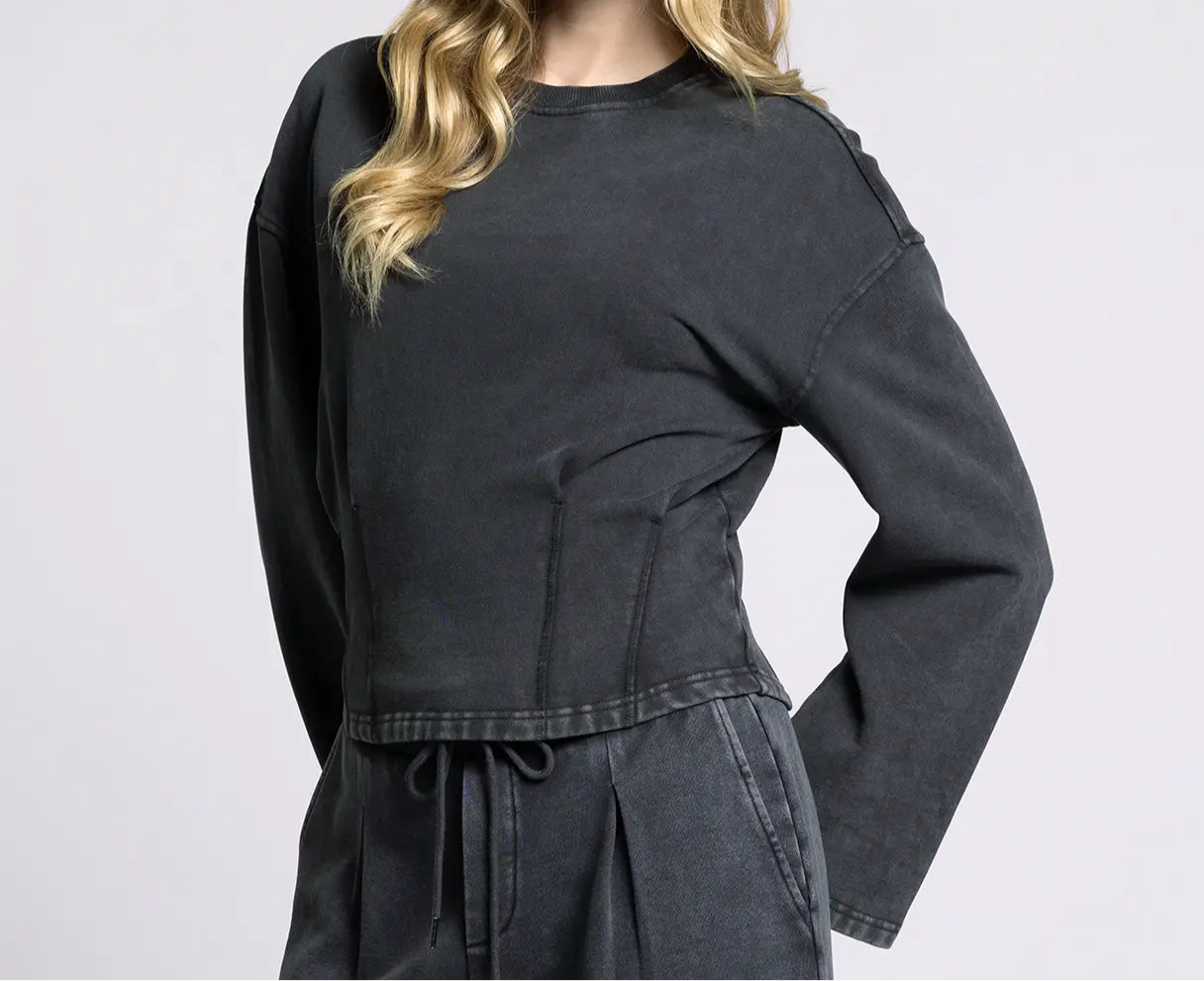 Black Washed Refined Top