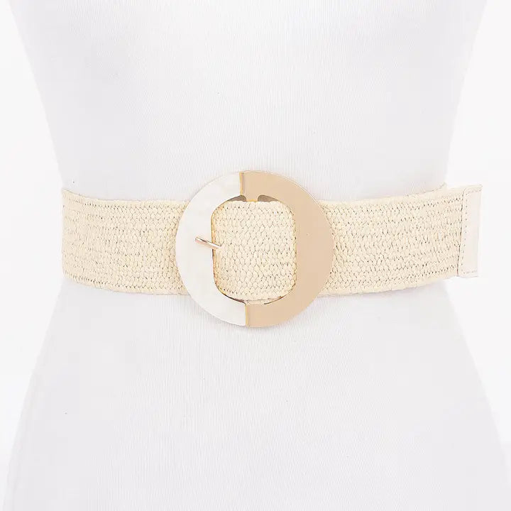 Faux Straw Stretch belt