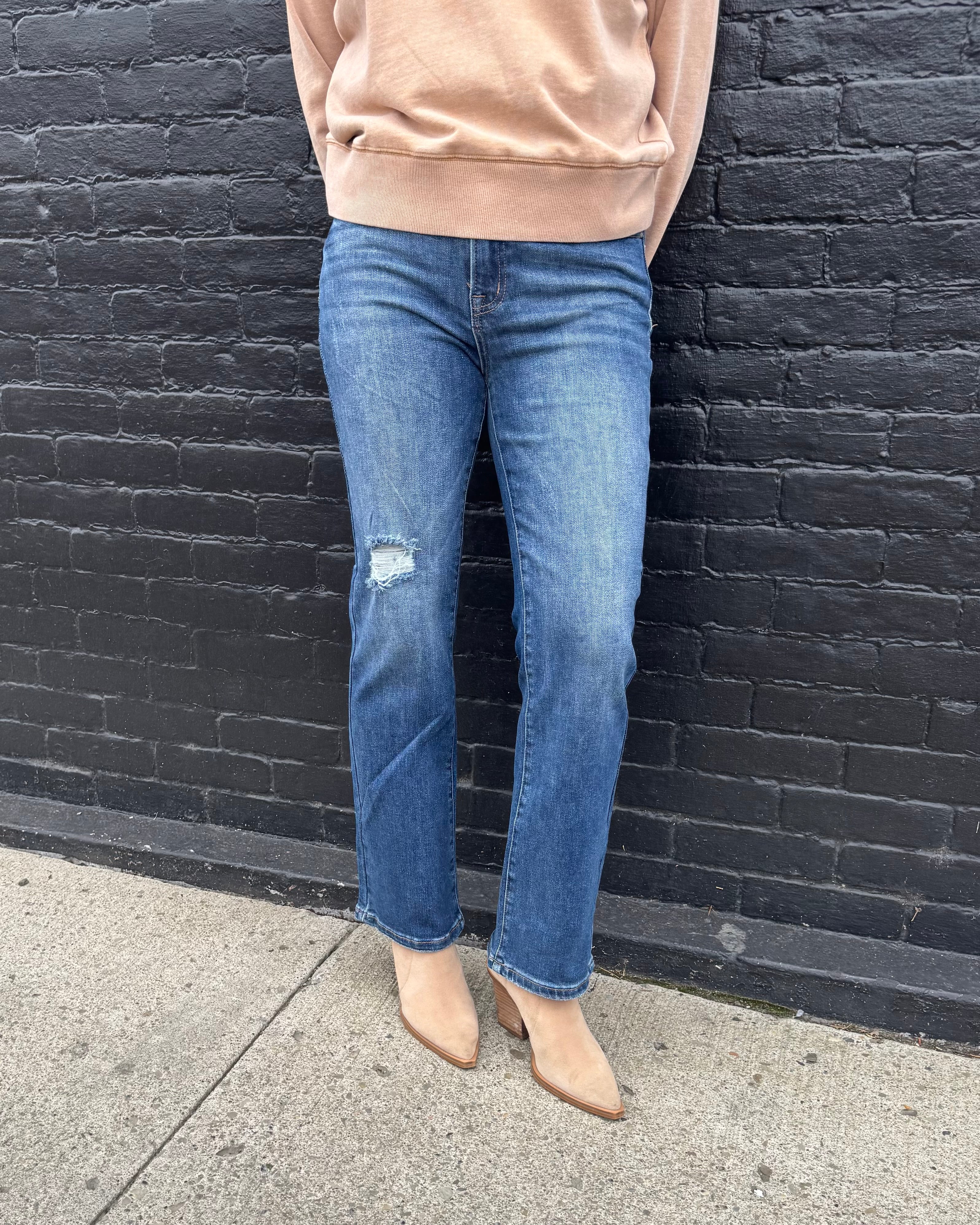 Risen High Rise Straight Flattering Jean