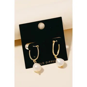 Pearl Hoop Earrings