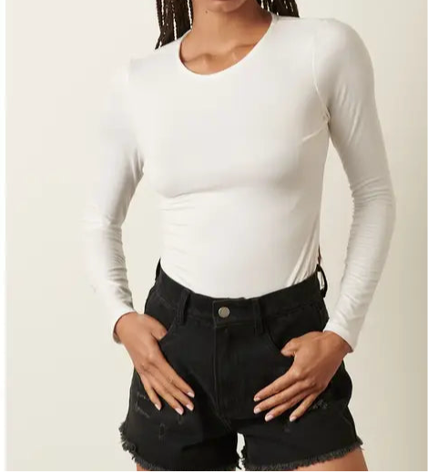 Fitted Long Sleeve Bodysuit/ More Colors