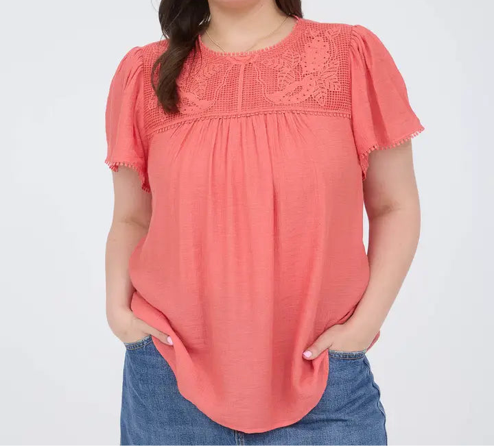 Plus Size Flattering Coral Top