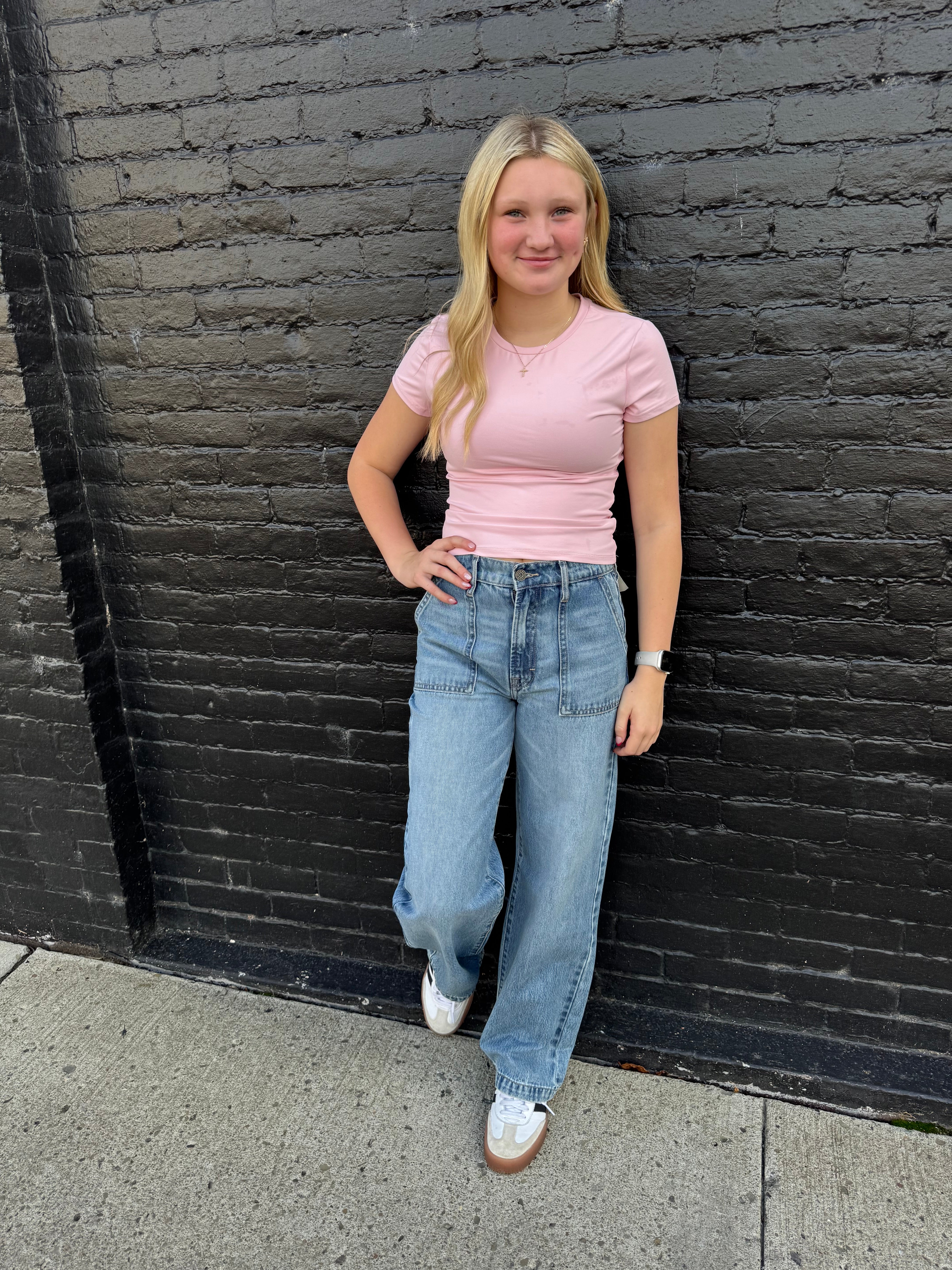 Brushed Poly Short Sleeve Top/ More Colors