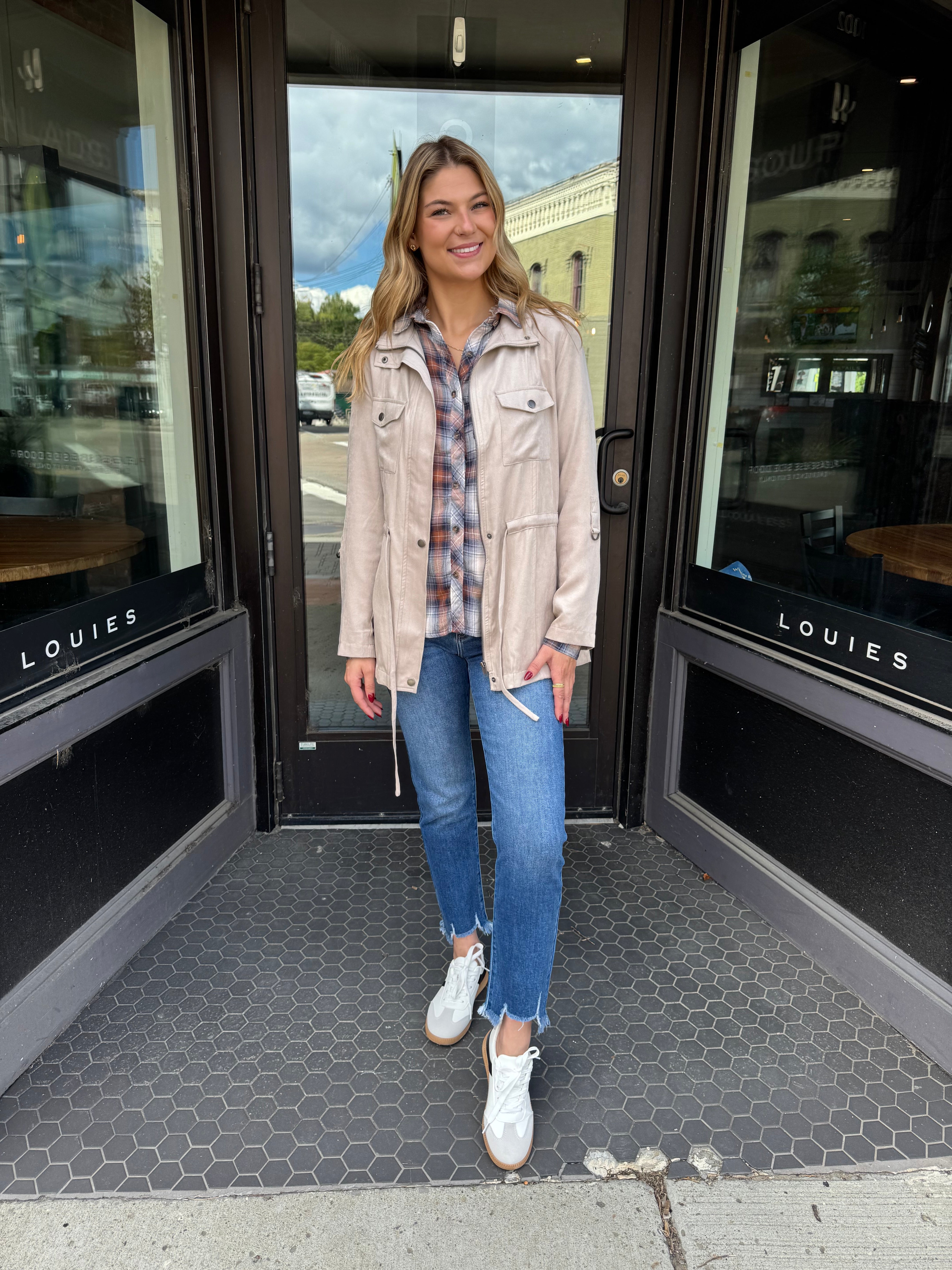 Cinched Waist Safari Fall Jacket