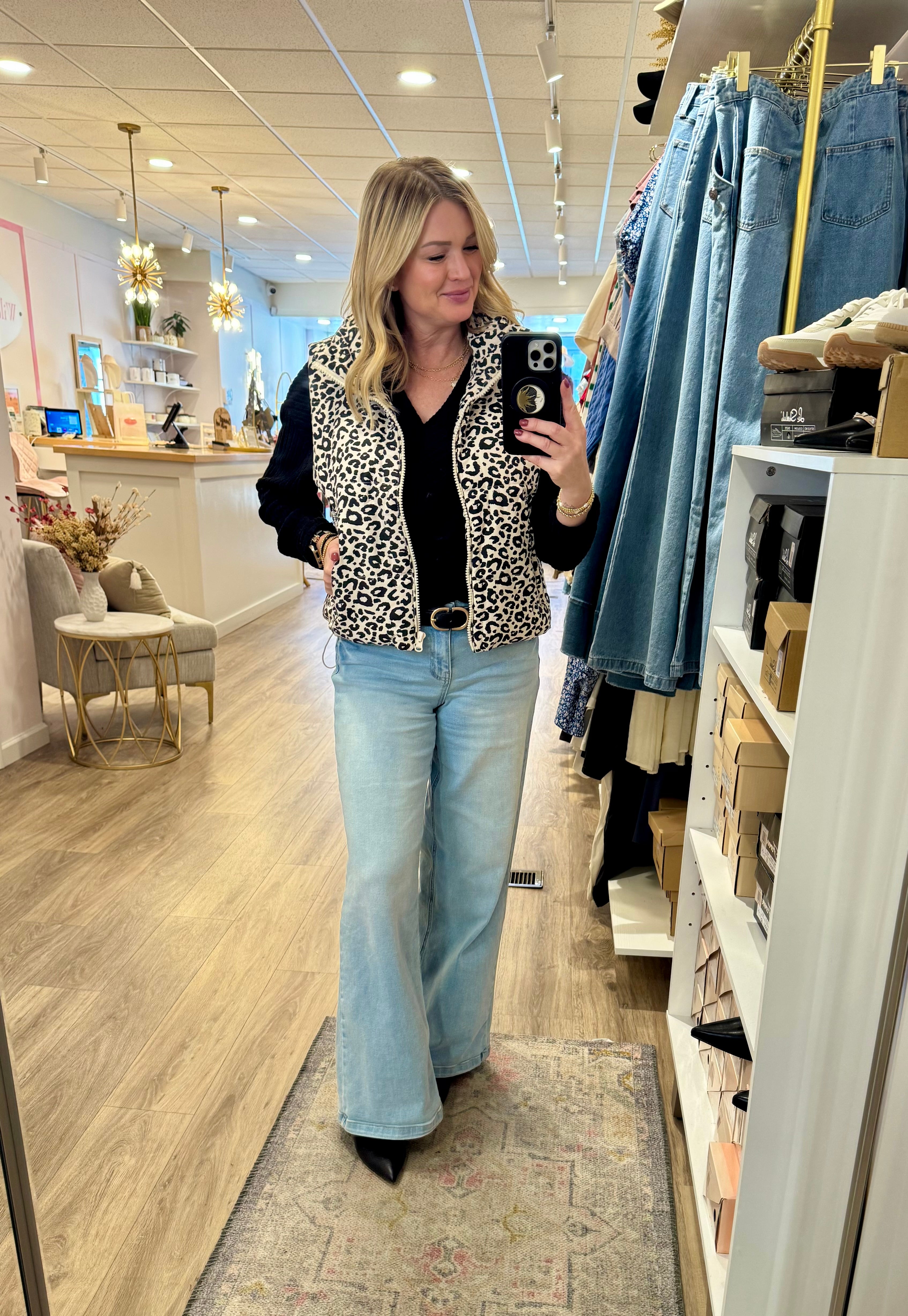 Black and white Leopard print Vest