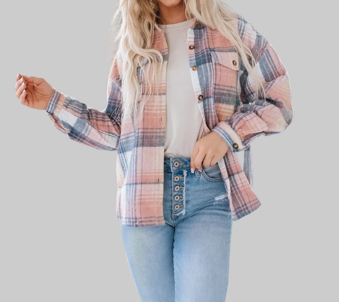 Pink Plaid Shacket