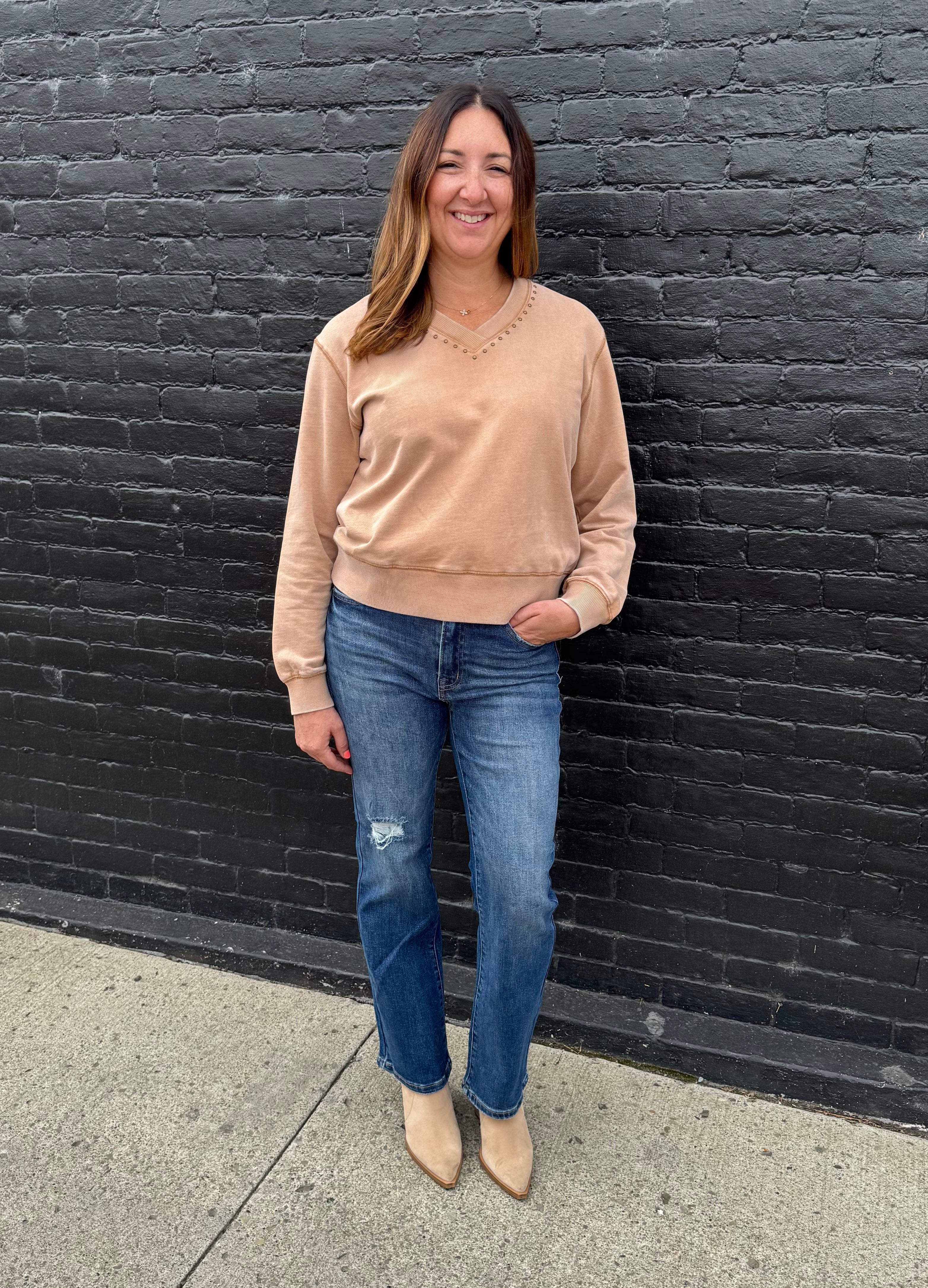 Risen High Rise Straight Flattering Jean