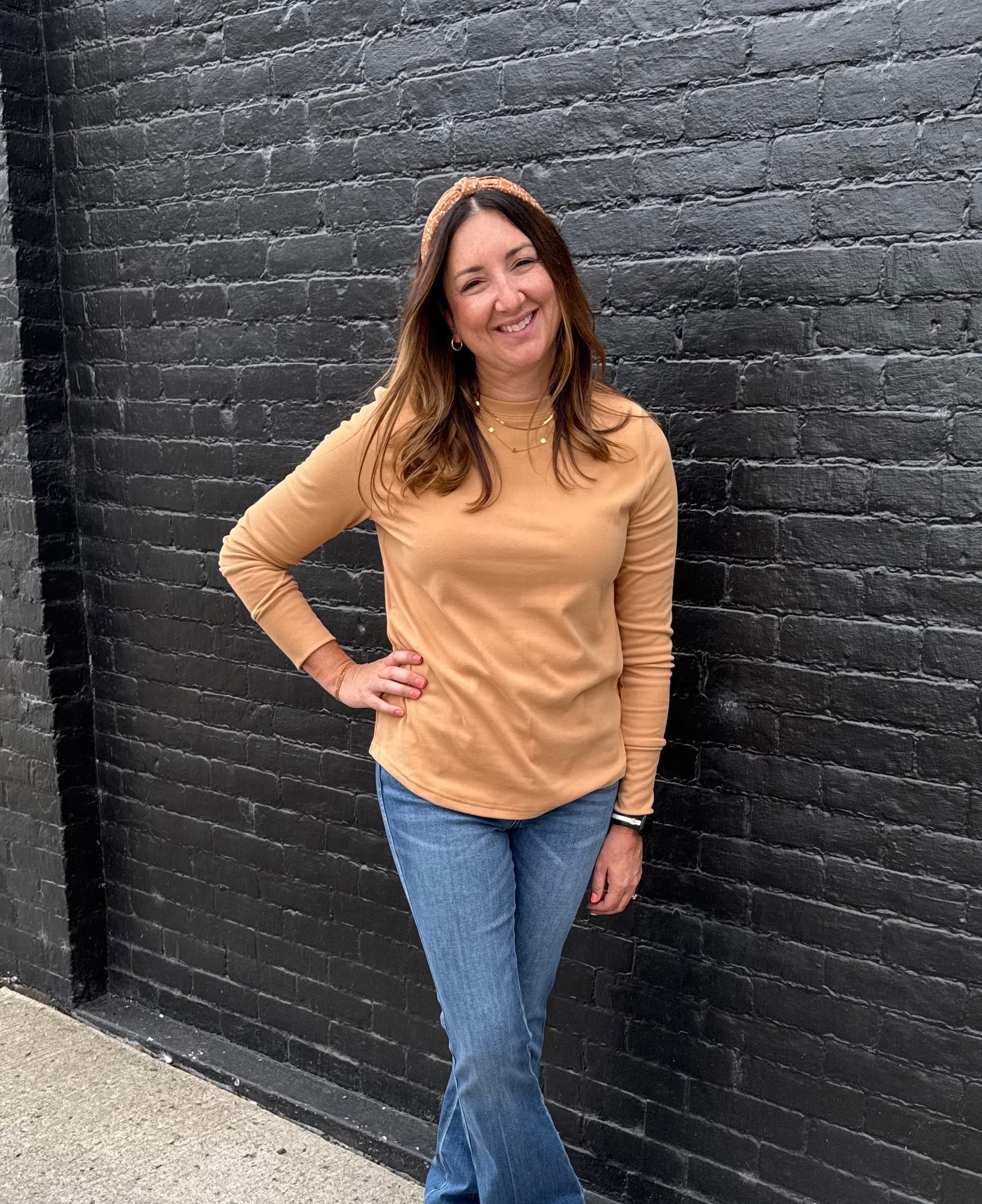Long sleeve tops with snap cuff sleeve/more colors