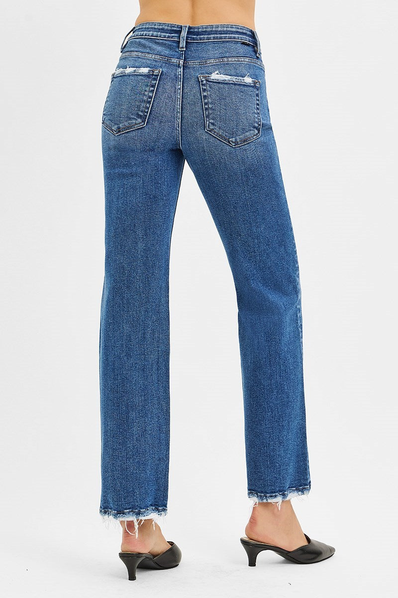 Risen Tummy Control Distressed ankle and pocket Jean