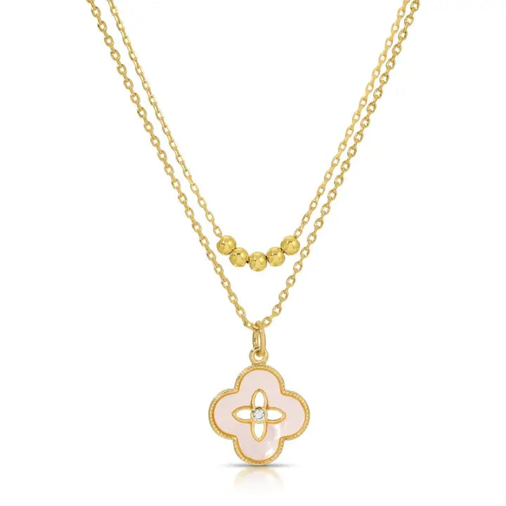 Double Layer Quatrefoil Necklace