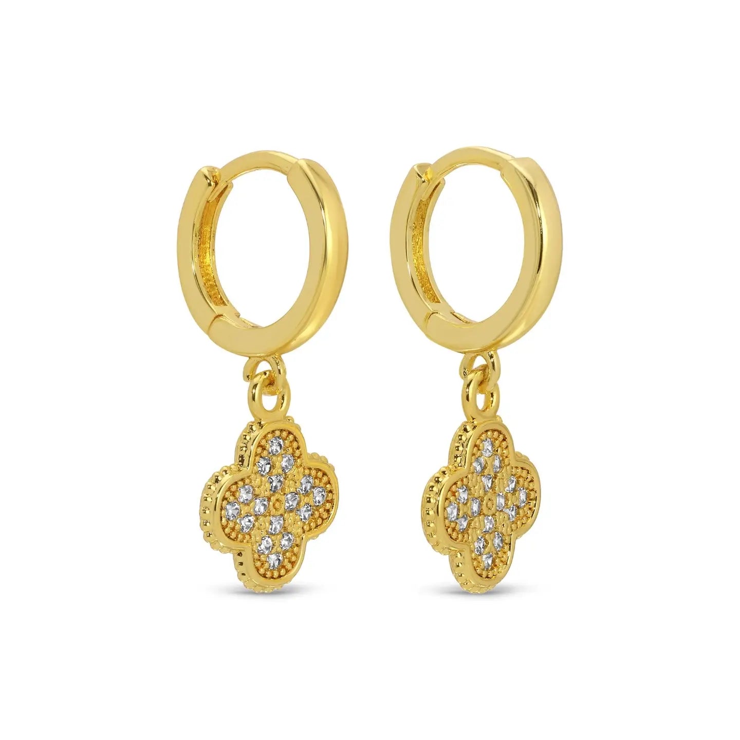 Quatrefoil Small Huggie Earrings