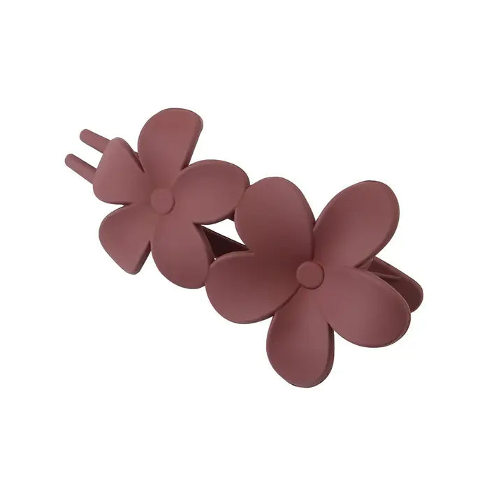 Double Flower Flat Hair Clip/ More Colors