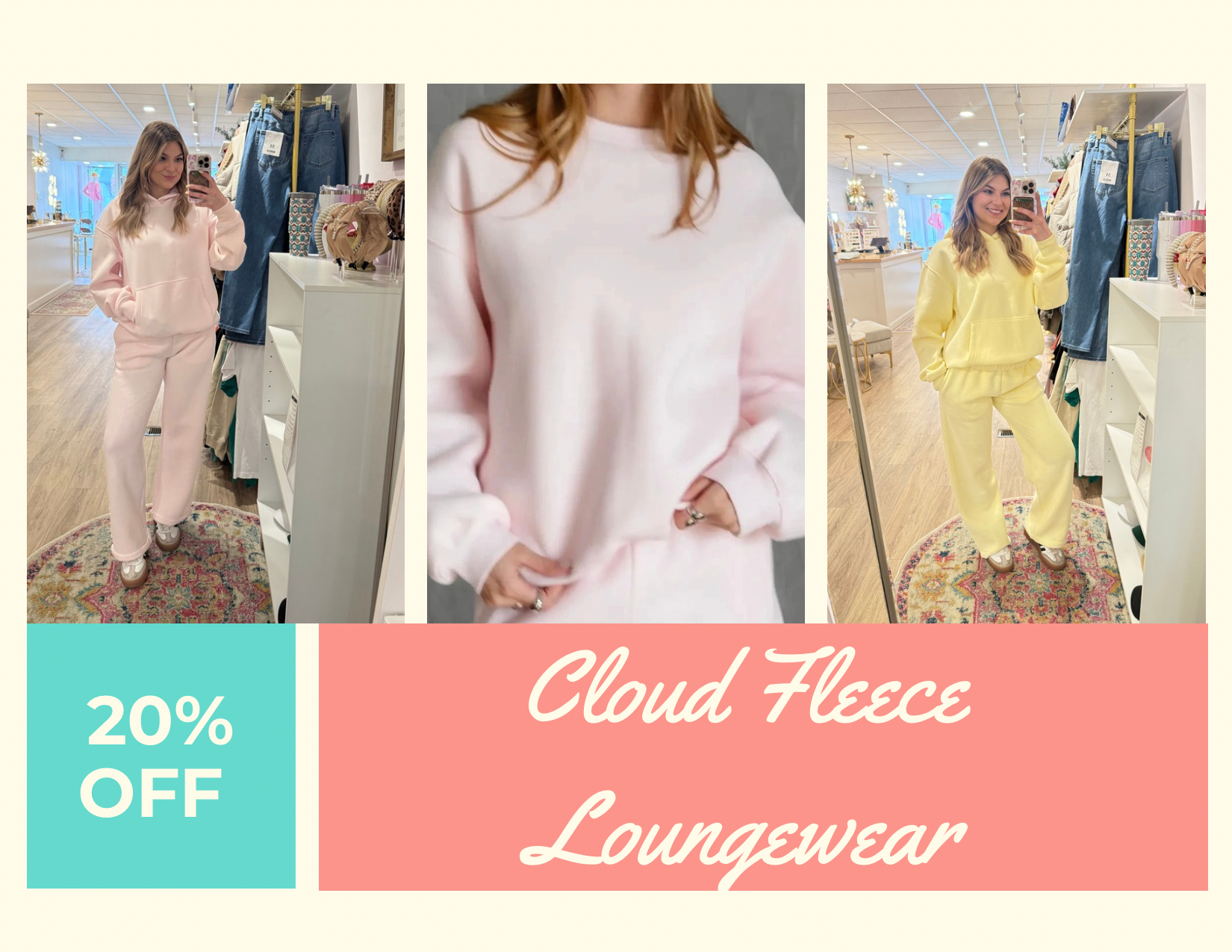 Cloud Fleece Loungewear-20% off.