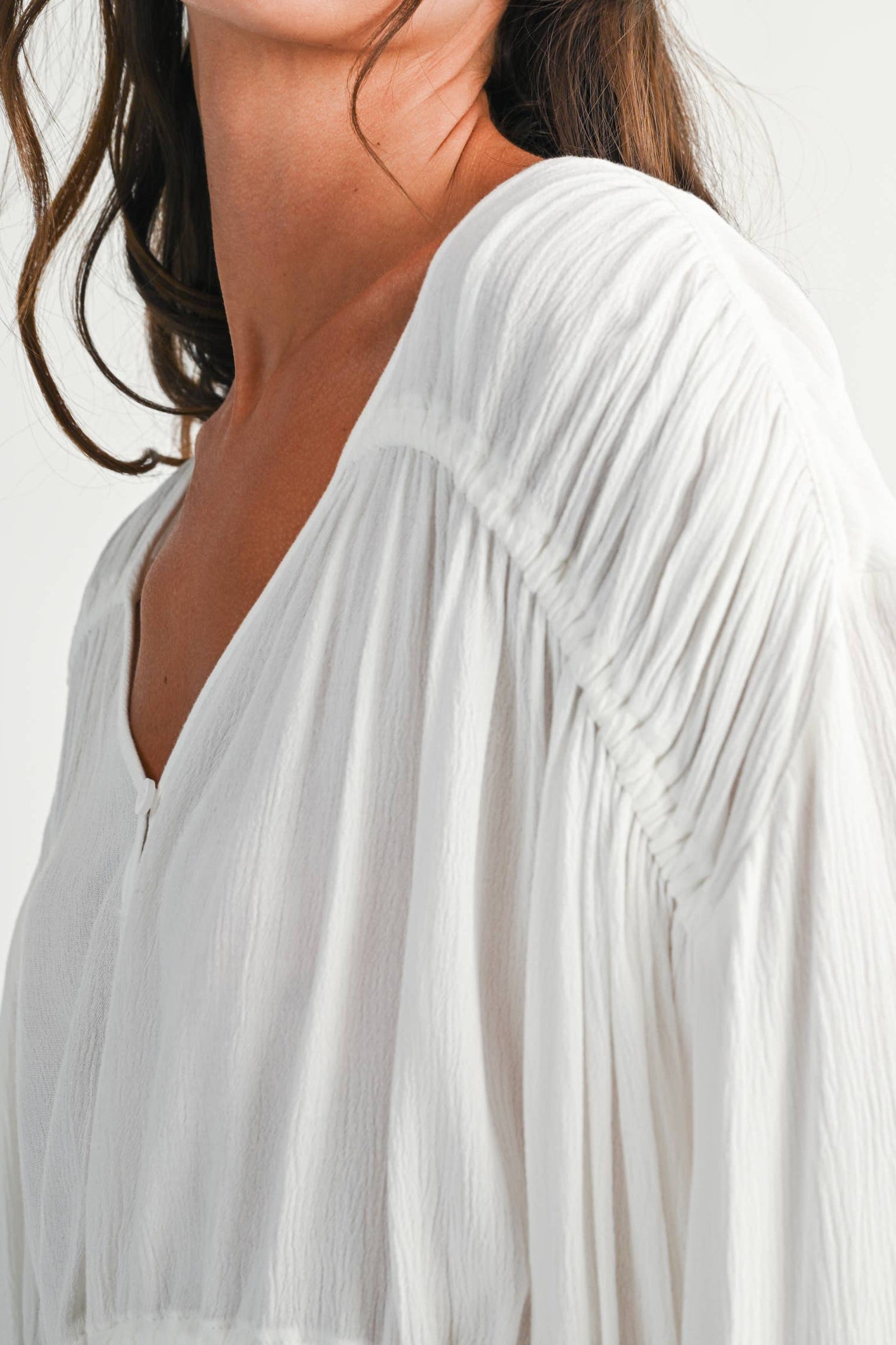 Textured Button Front Peplum Blouse