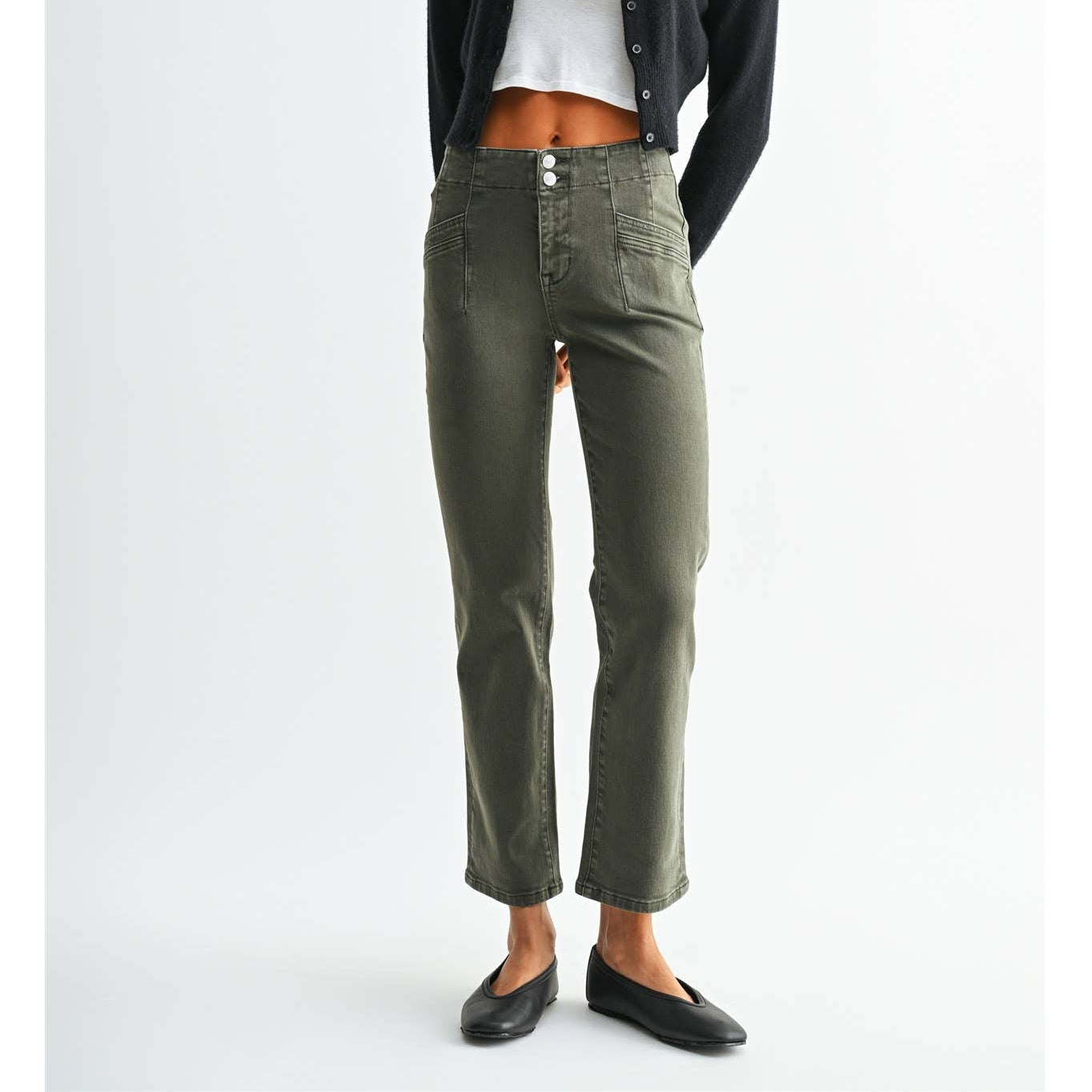 Mid- Rise Straight Verdant Green Jean