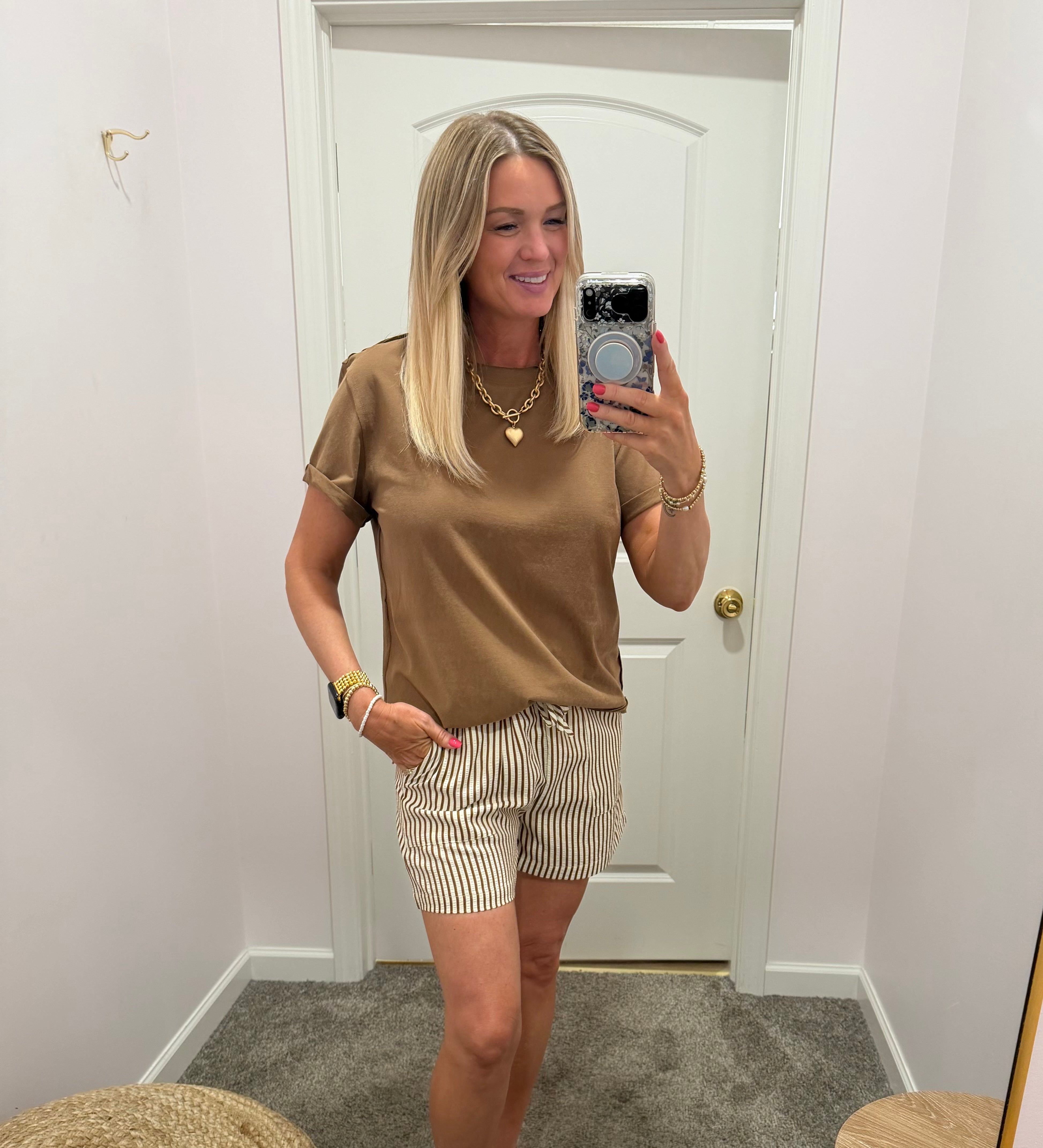 Lightweight Striped Paper Bag Shorts/ More Colors