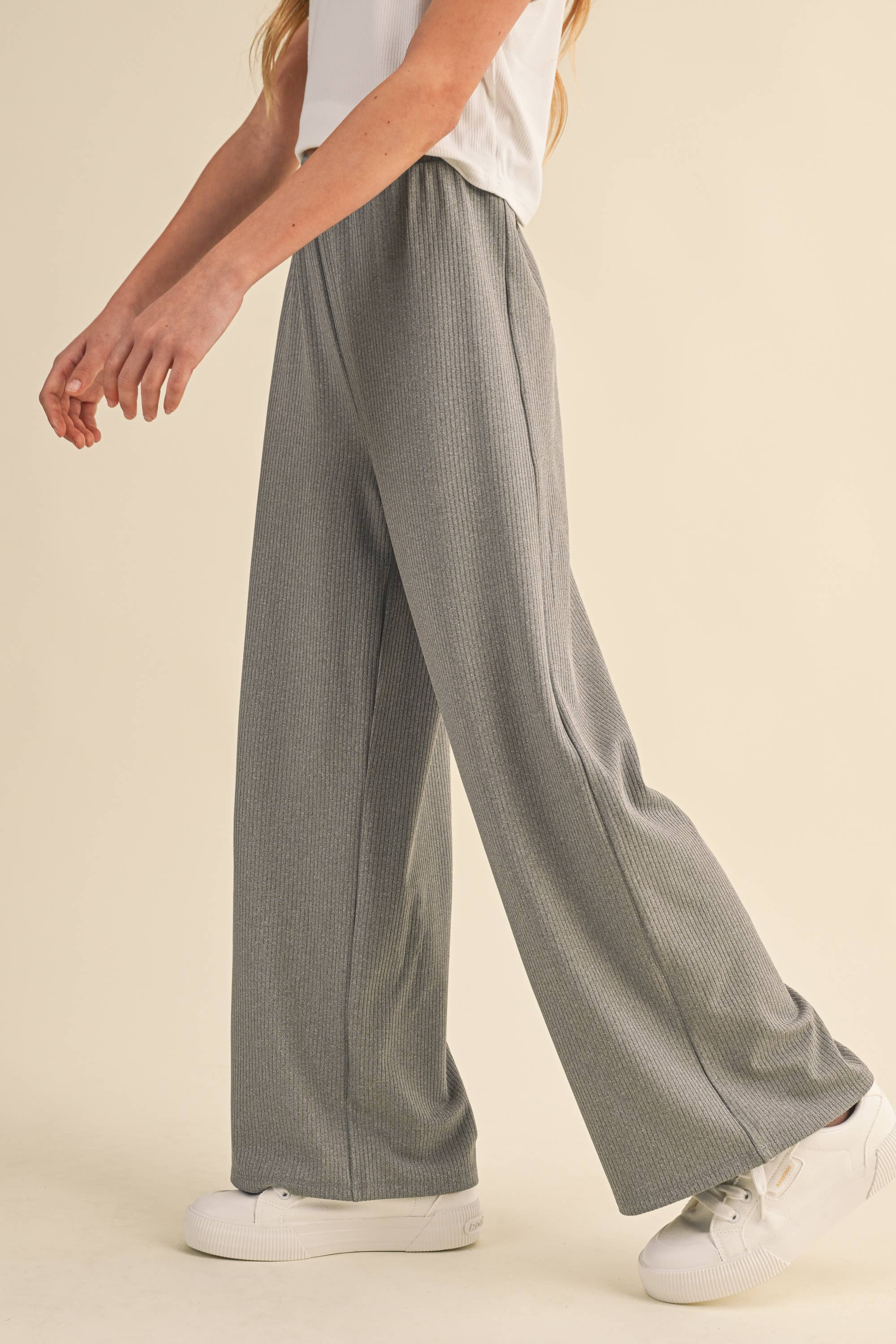Tween kids Girls Wide Leg Pull on Rib Pant
