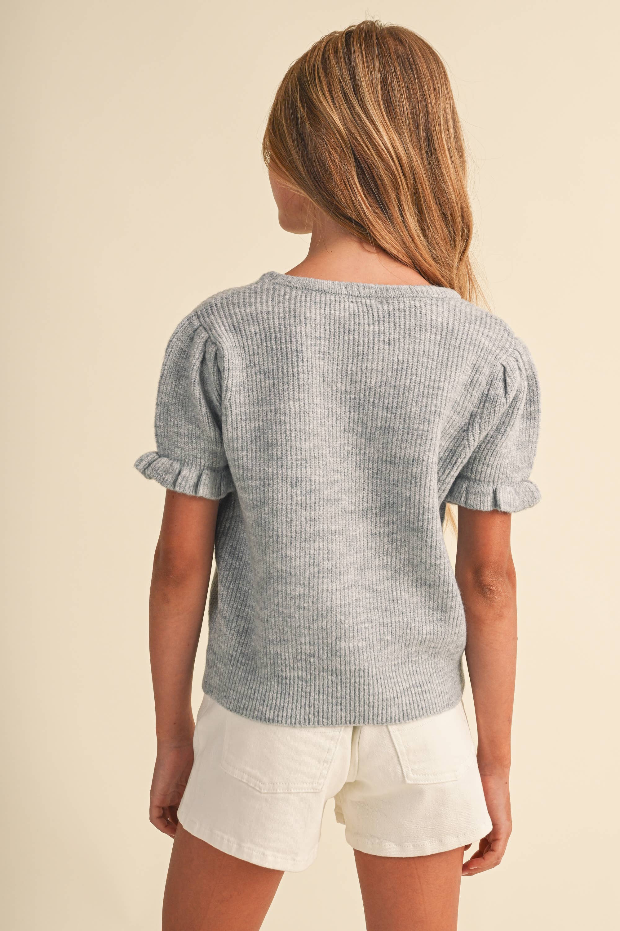 Tween and Kids Girls Puff Sleeve Sweater / (7-14)