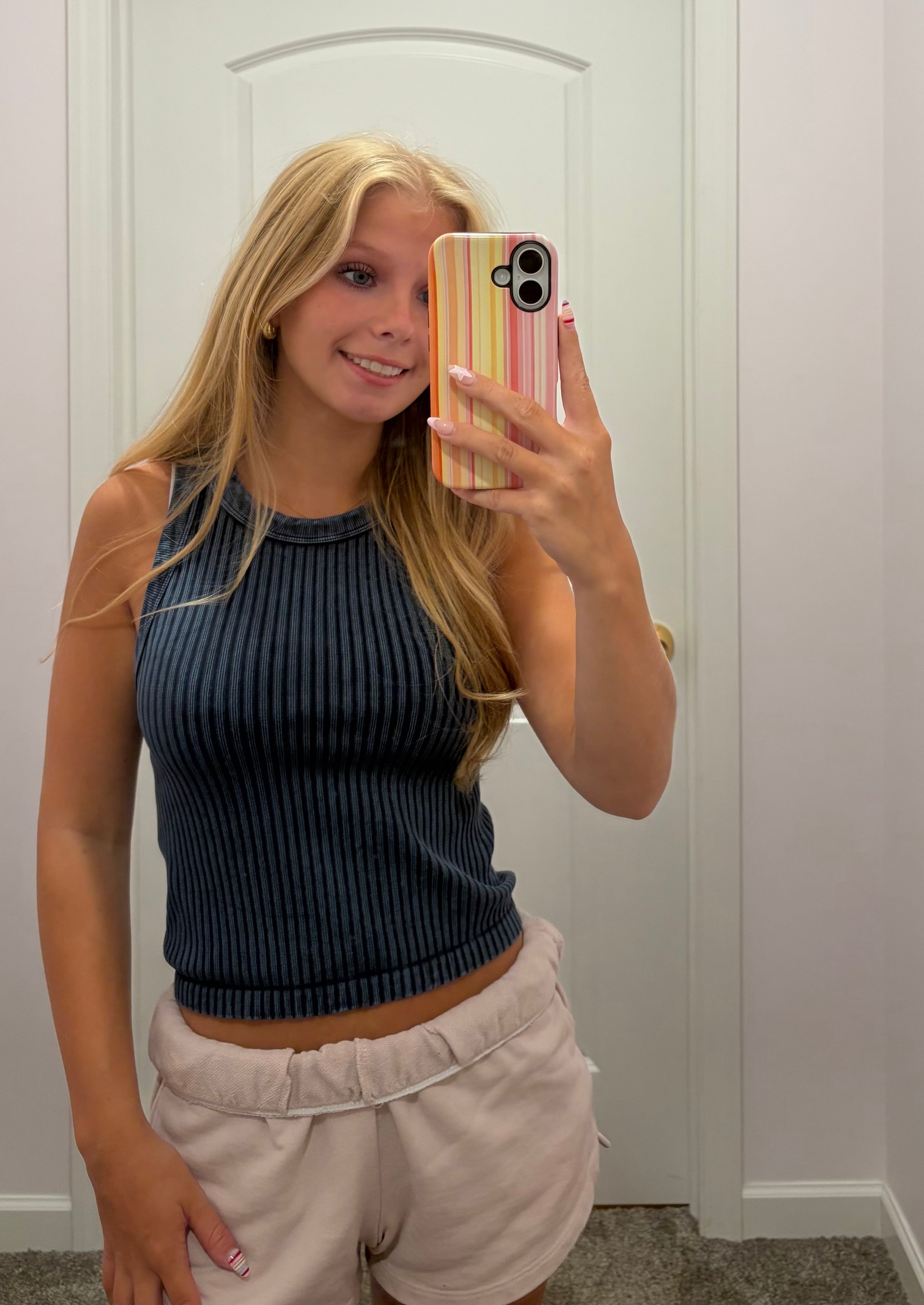 Vintage Ribbed Tank Top/ More Colors