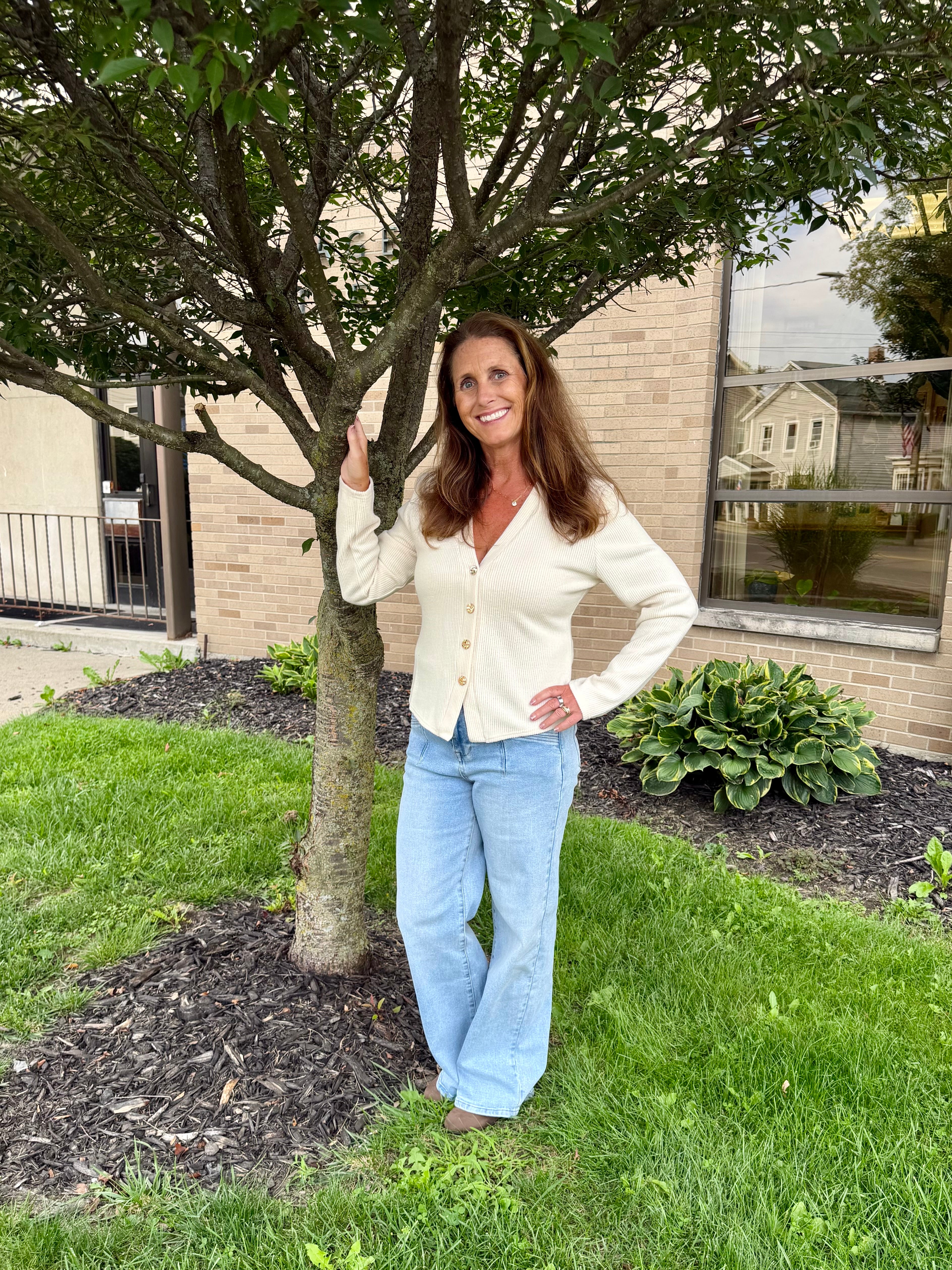 Soft Ribbed V-Neck Cardigan/ More Colors