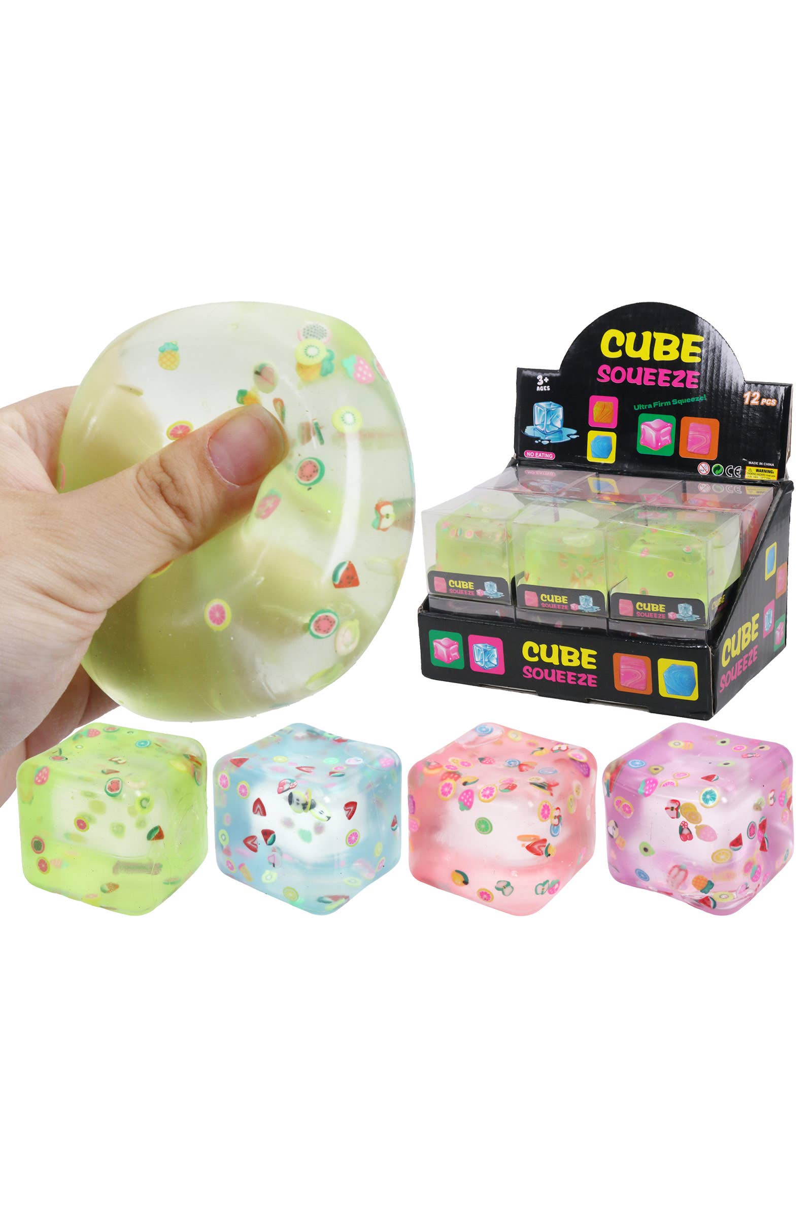 Colorful Fruit Slices Cube Maltose Putty Filled Squishy