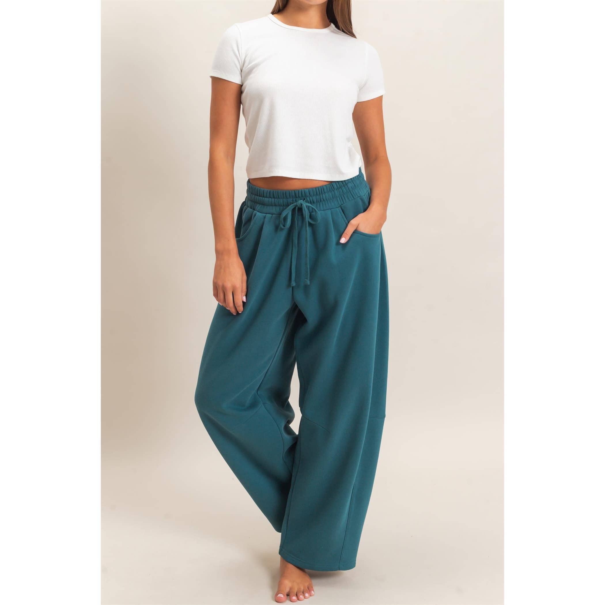 Drawstring Waist Barrel Sweatpants