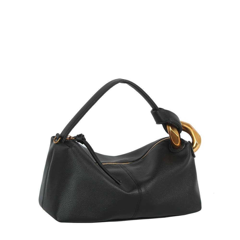 Chunky Link Handle Hobo Baguette Bag/ More Colors