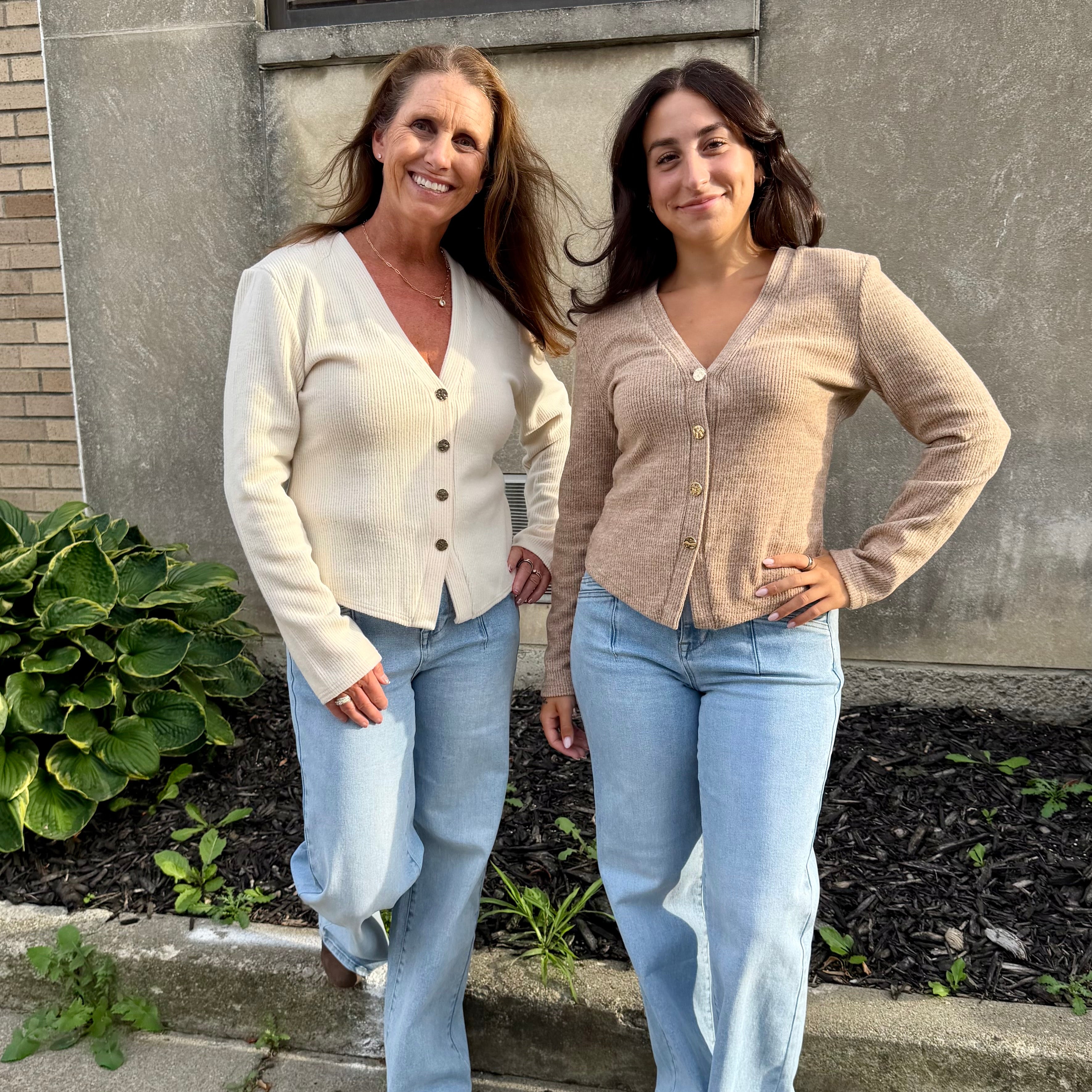 Soft Ribbed V-Neck Cardigan/ More Colors