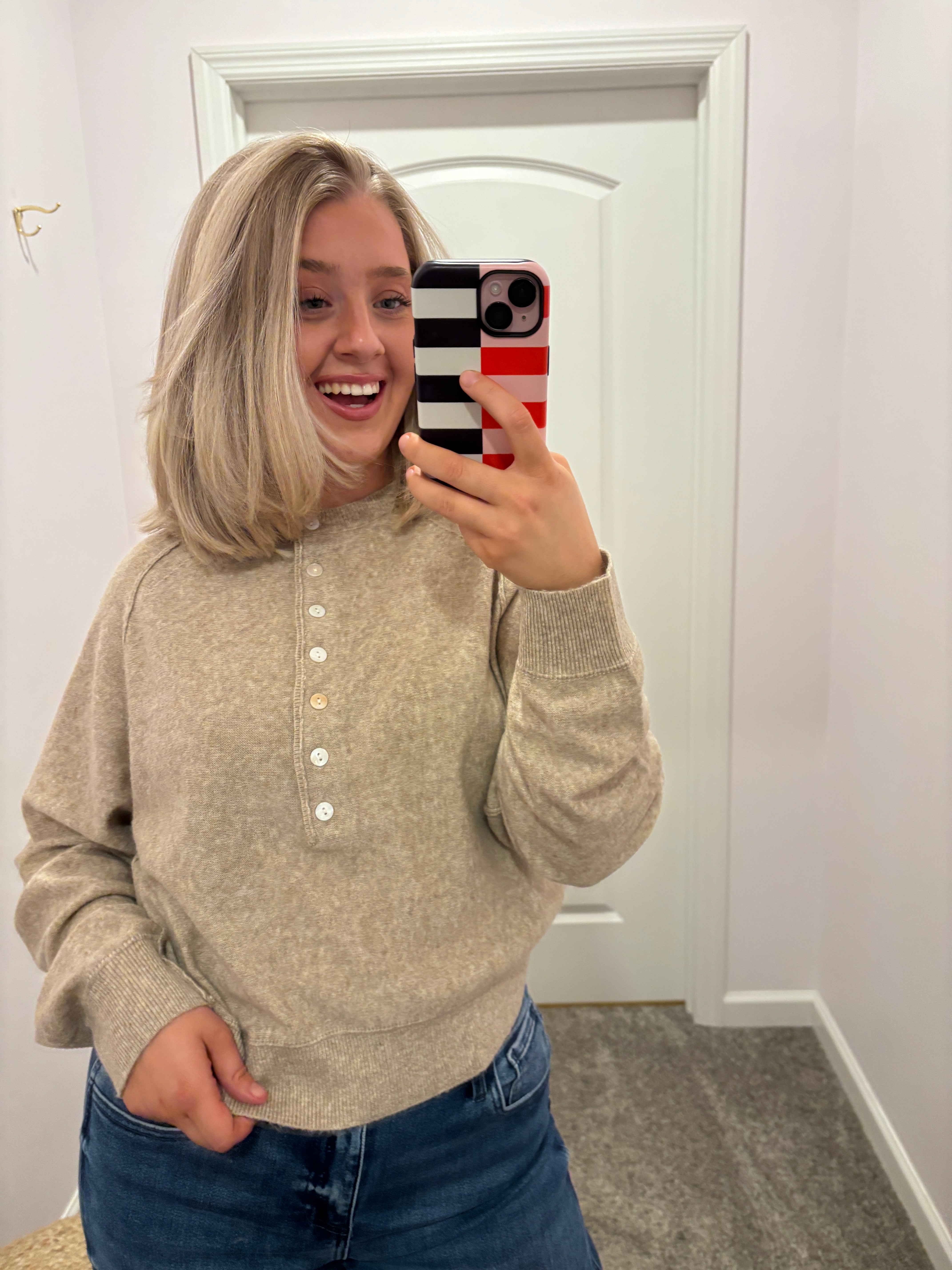 Driftwood Henley Knit Top