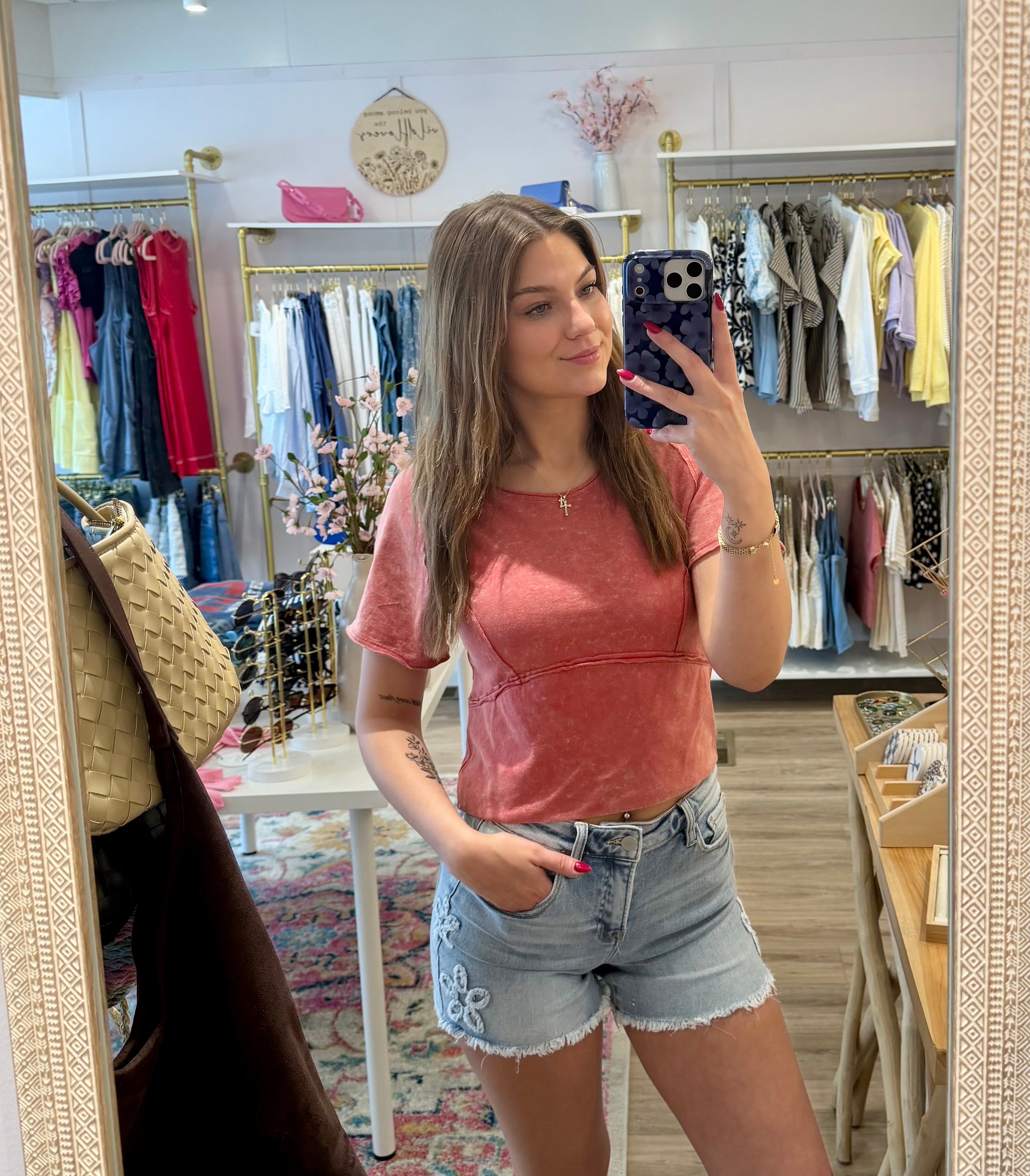 Mineral Washed Crop Top