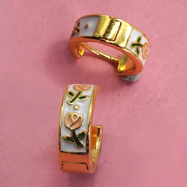 Floral Huggie Earrings