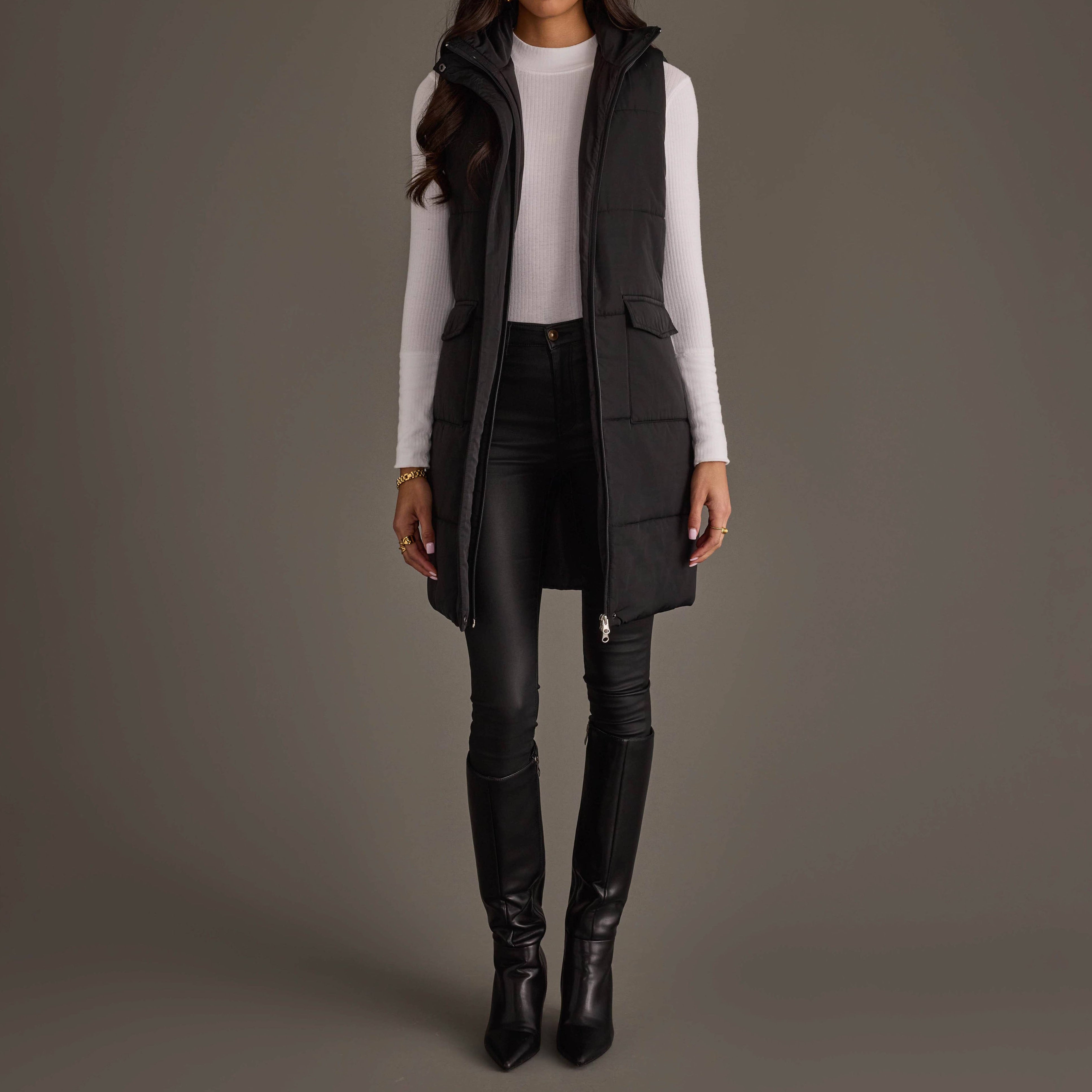 Black Long Vest
