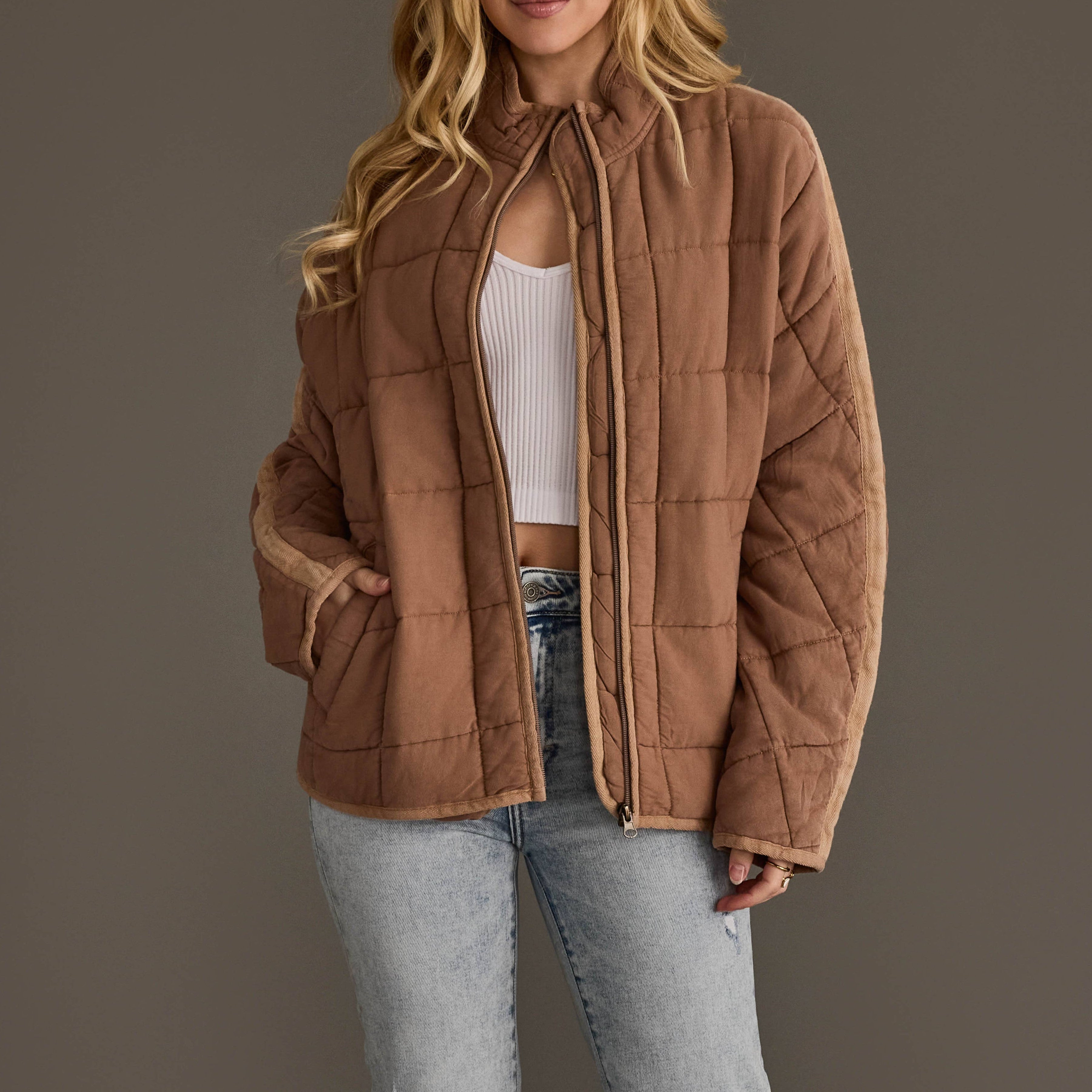 Tan Soft Quilted Jacket