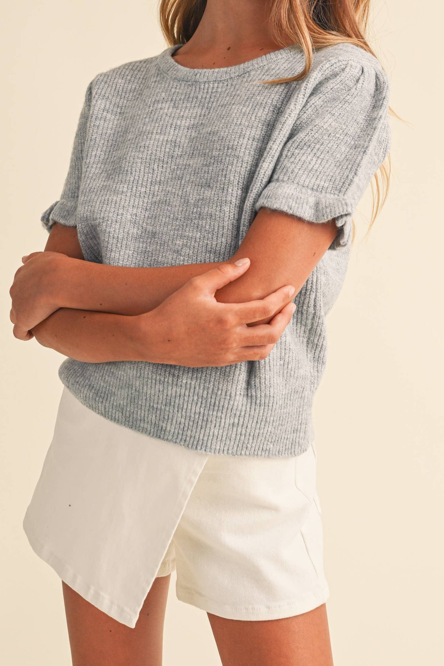 Tween and Kids Girls Puff Sleeve Sweater / (7-14)