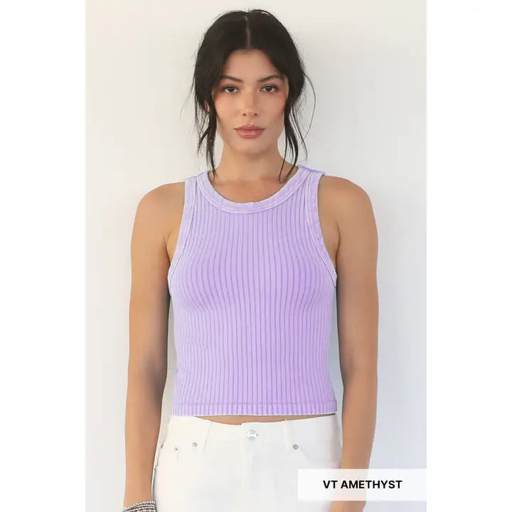 Vintage Ribbed Tank Top/ More Colors