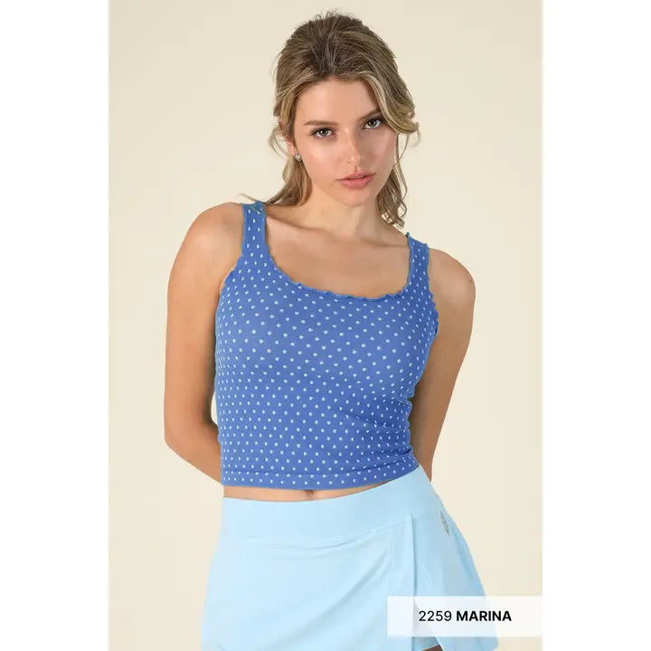 Polka Dot Edge Crop Top/ More Colors