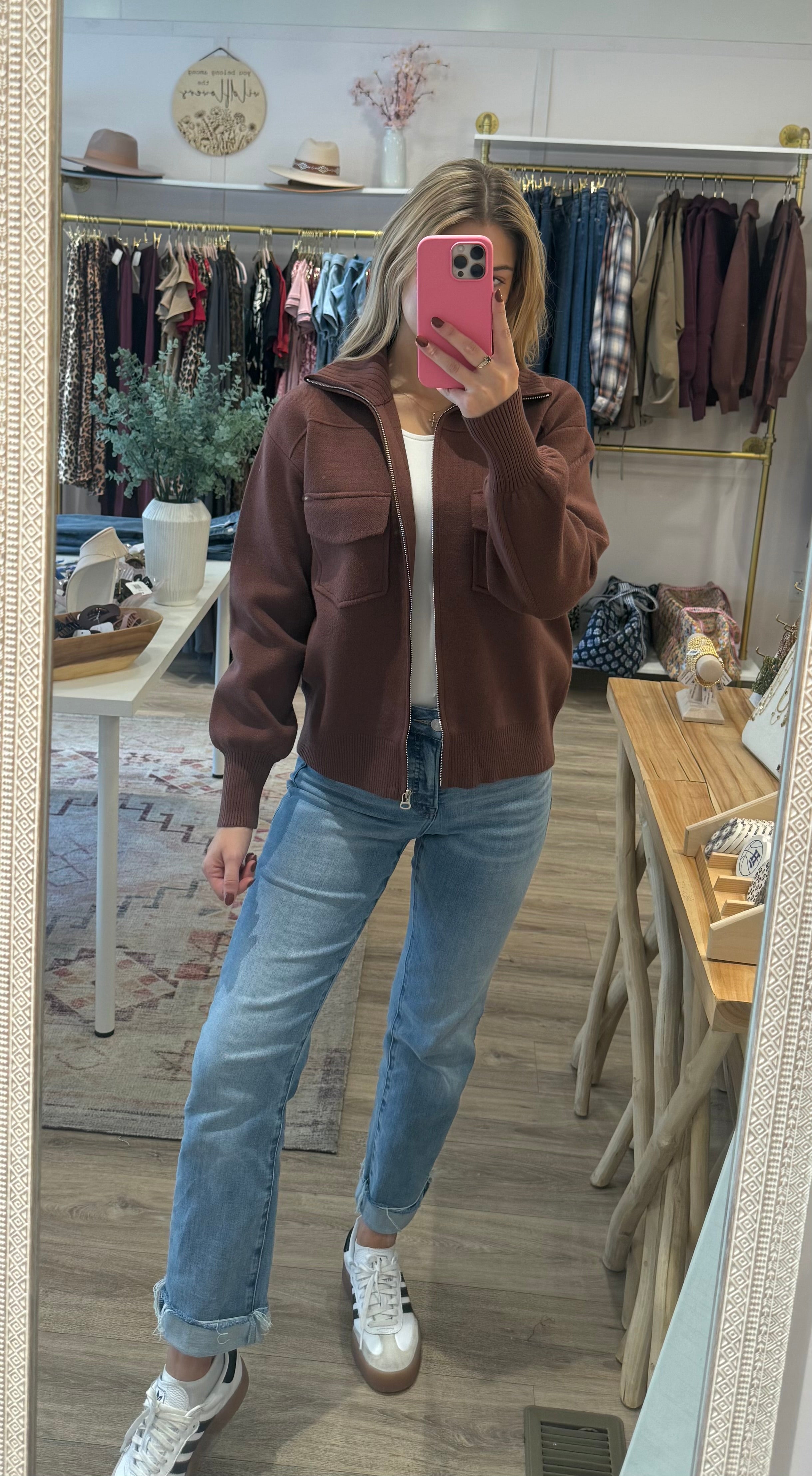 Collared Sweater Jacket/ More Colors