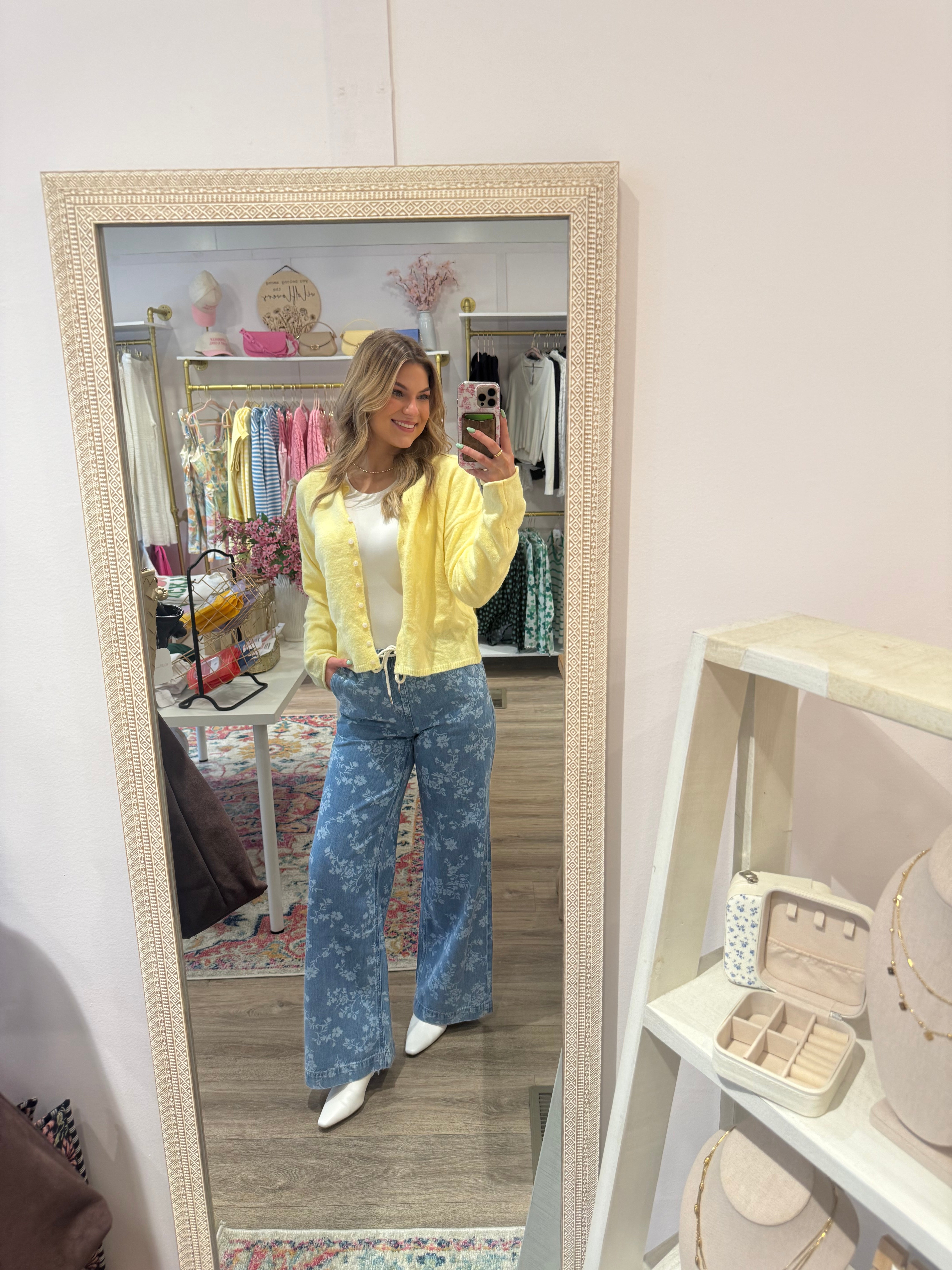 Vervet Floral Soft Wide Leg Jeans