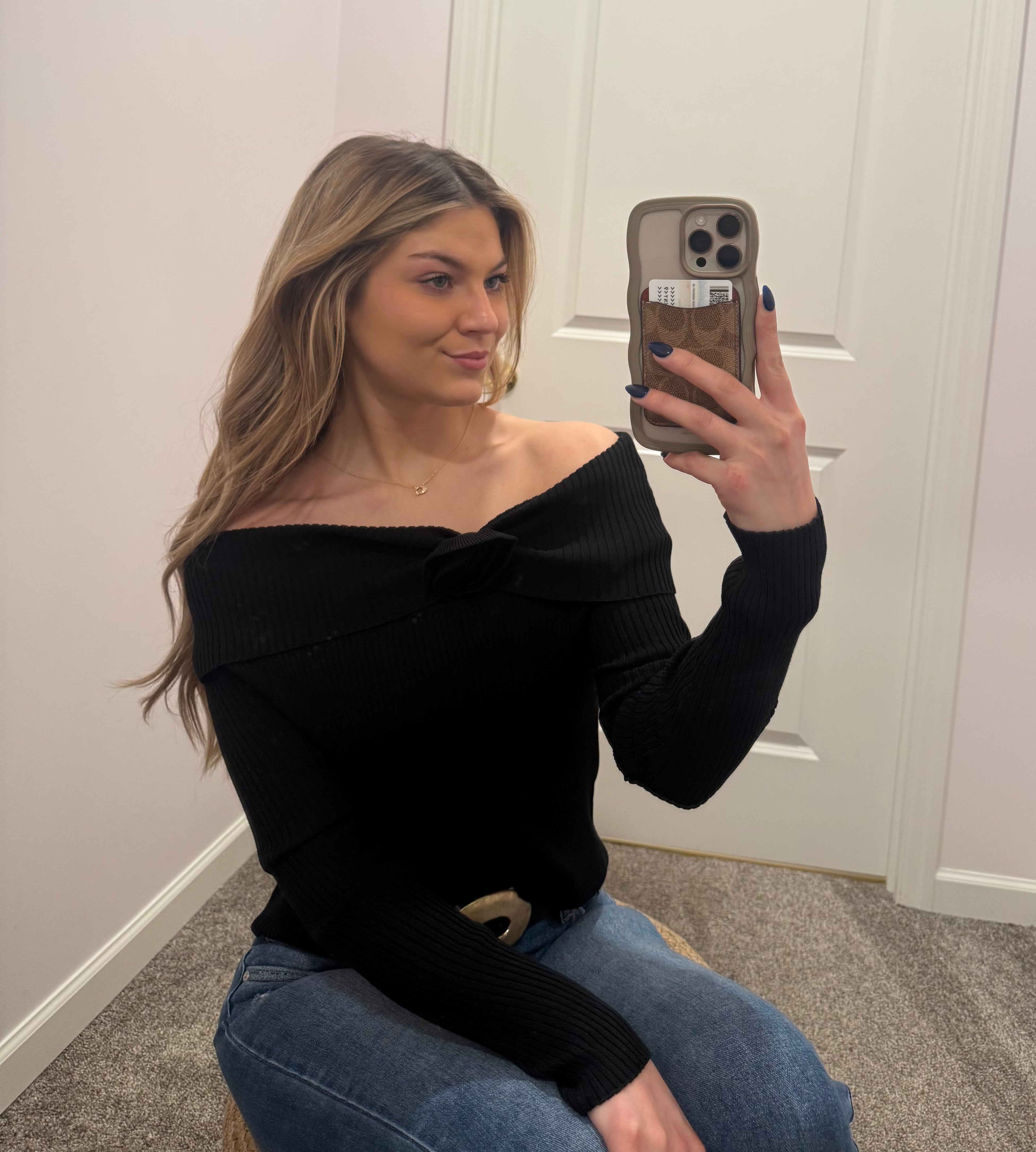 Black Rose Off The Shoulder Sweater
