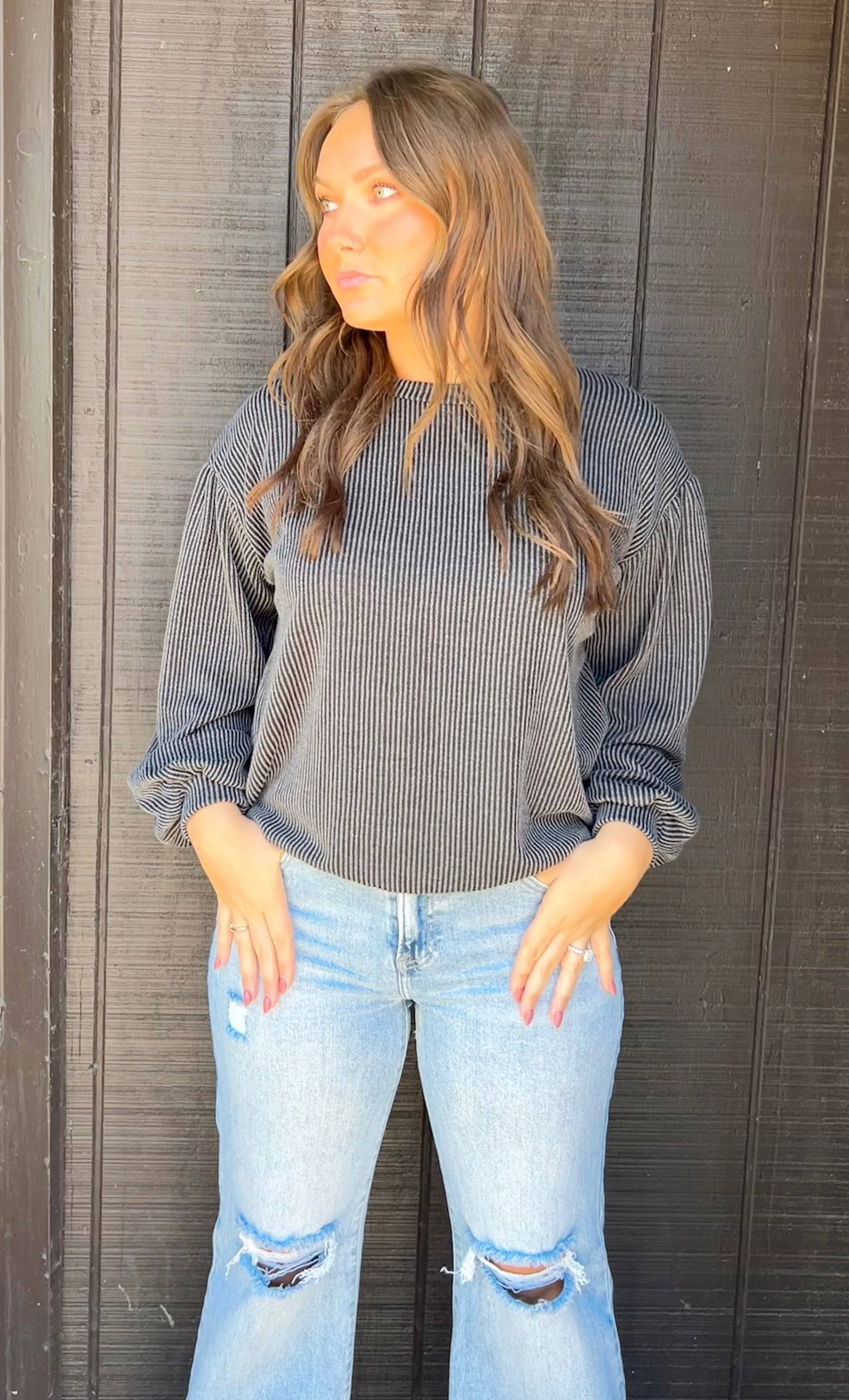 Ribbed Long Sleeve Top