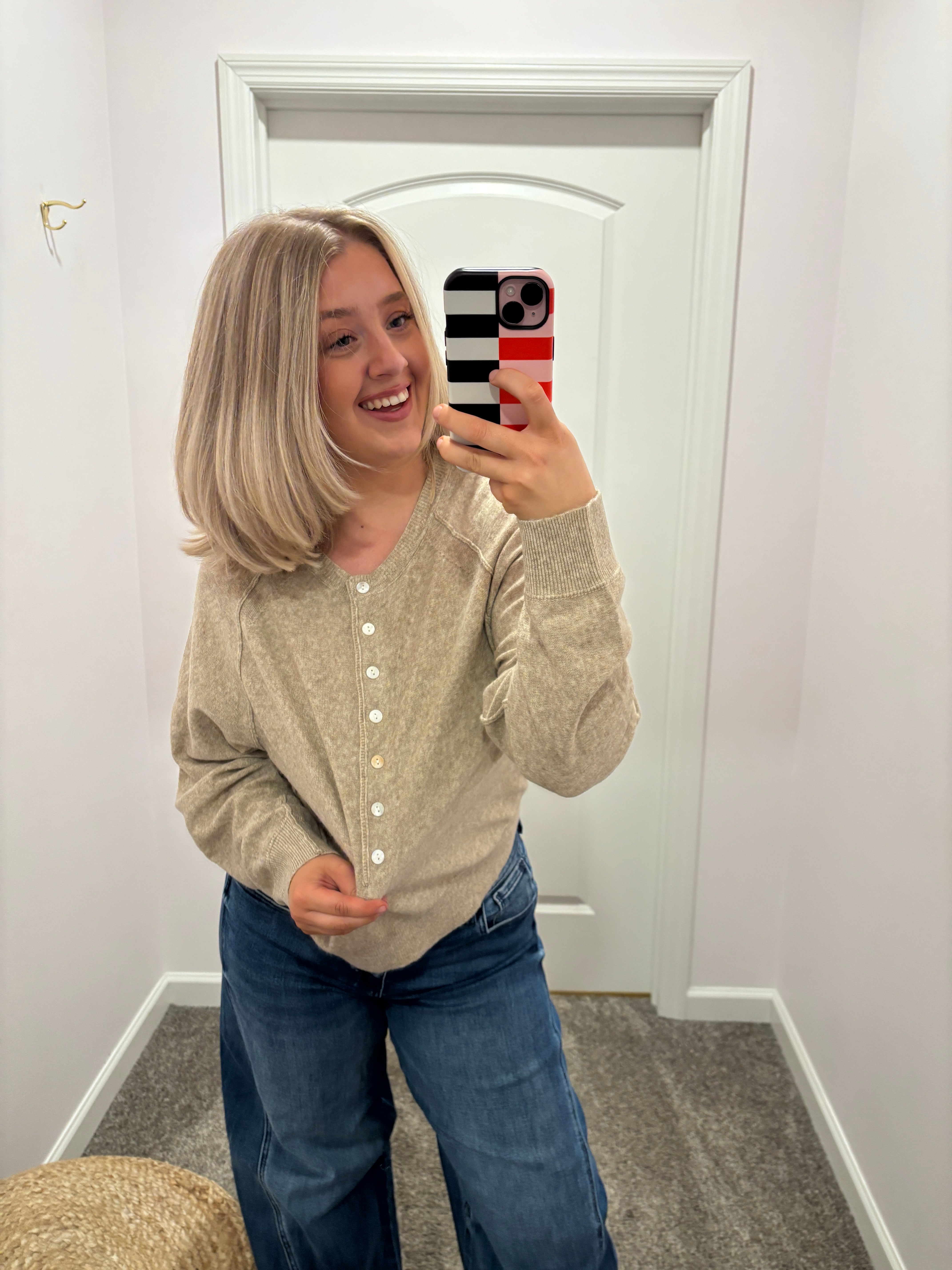 Driftwood Henley Knit Top