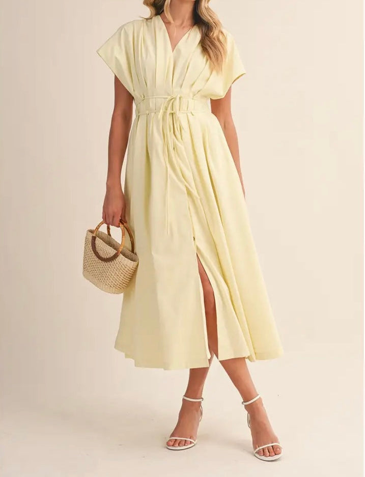 Yellow Poplin Maxi Dress