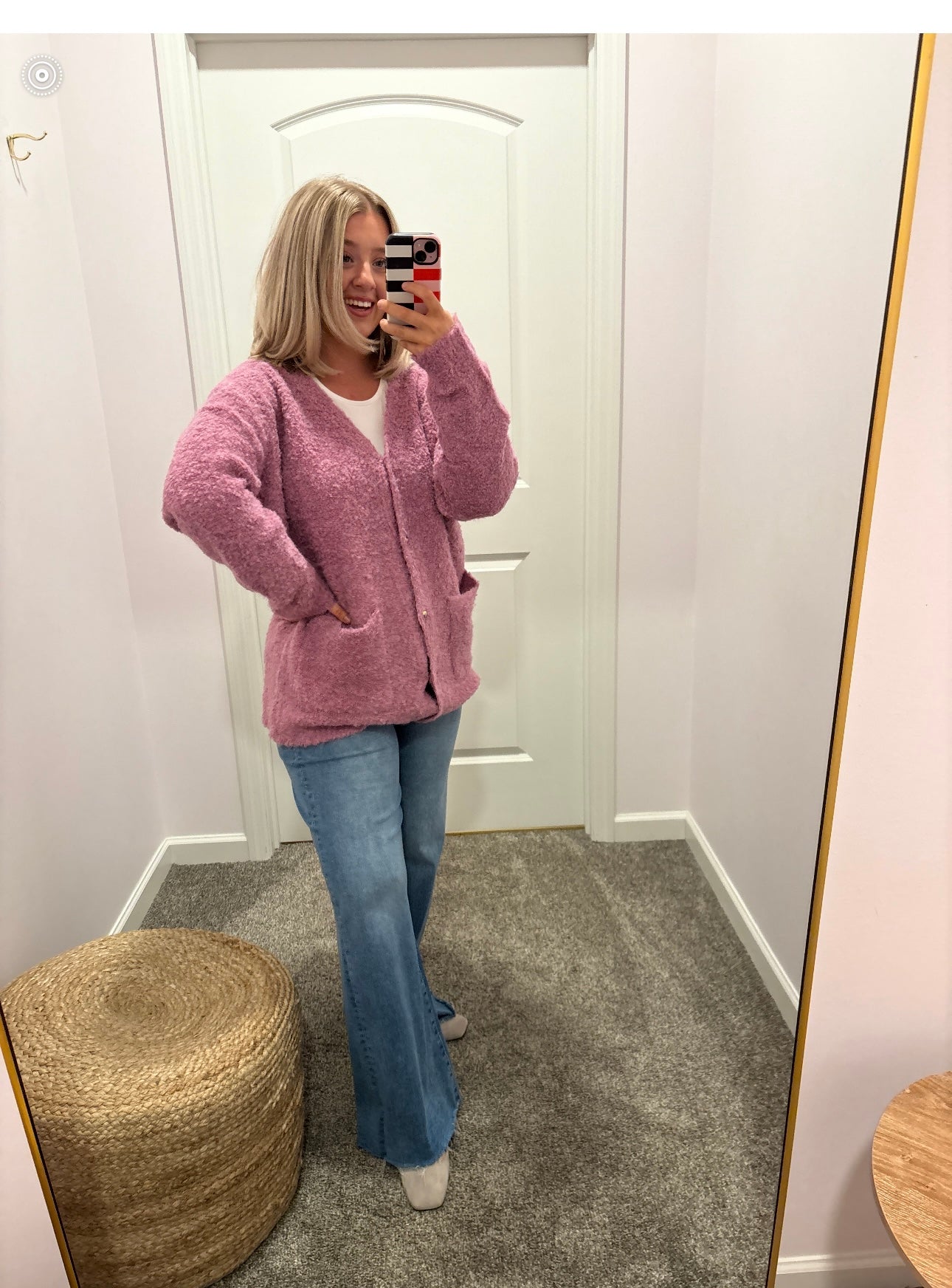 Fuzzy Textured Cardigan